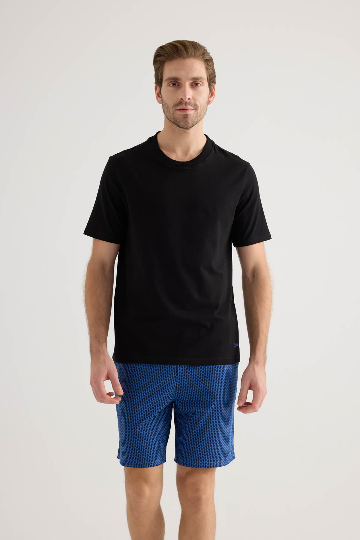 Men's Black Cotton Pajama Set — view 4