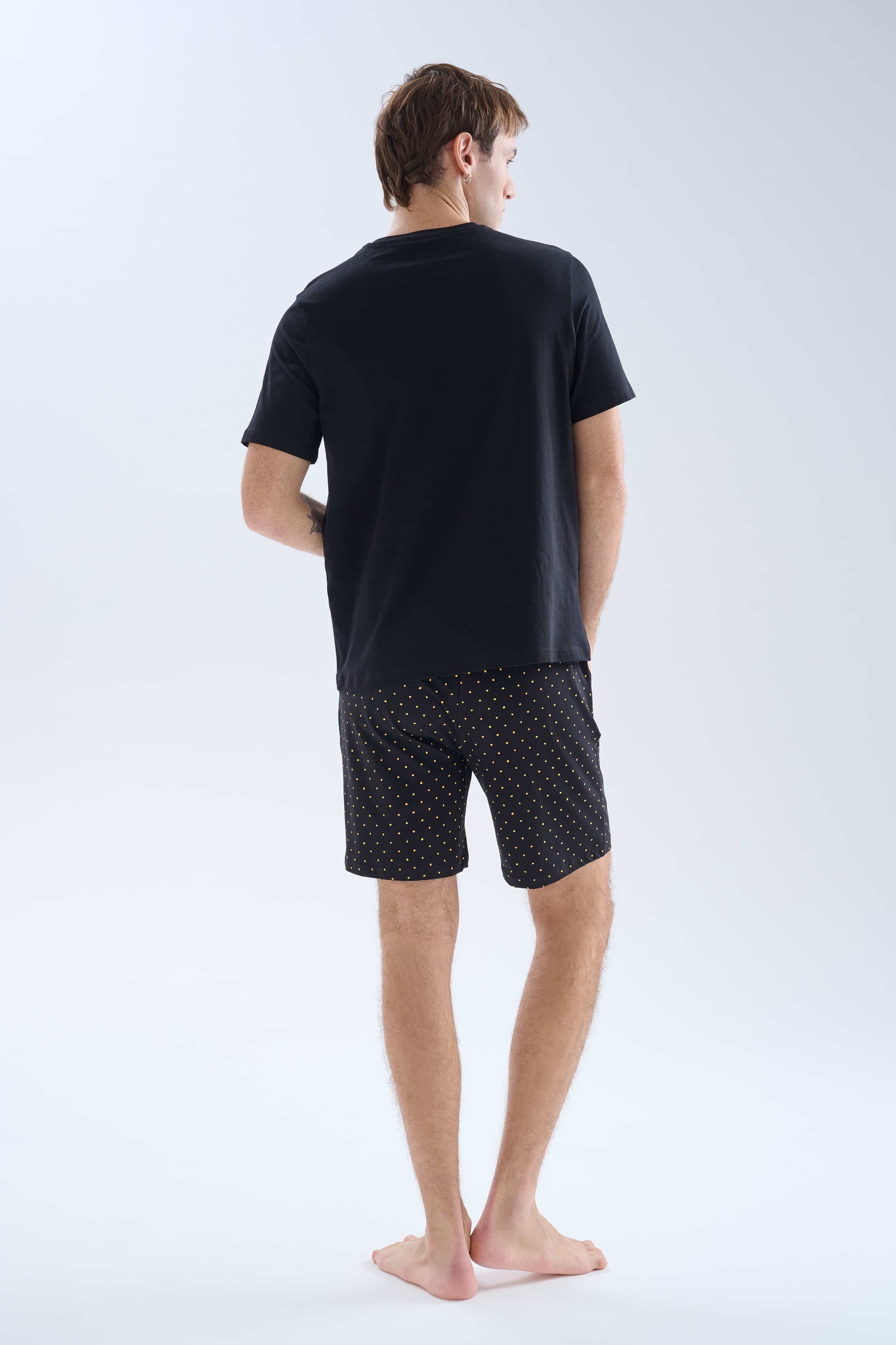 Men's Black Cotton Pajama Set — view 4