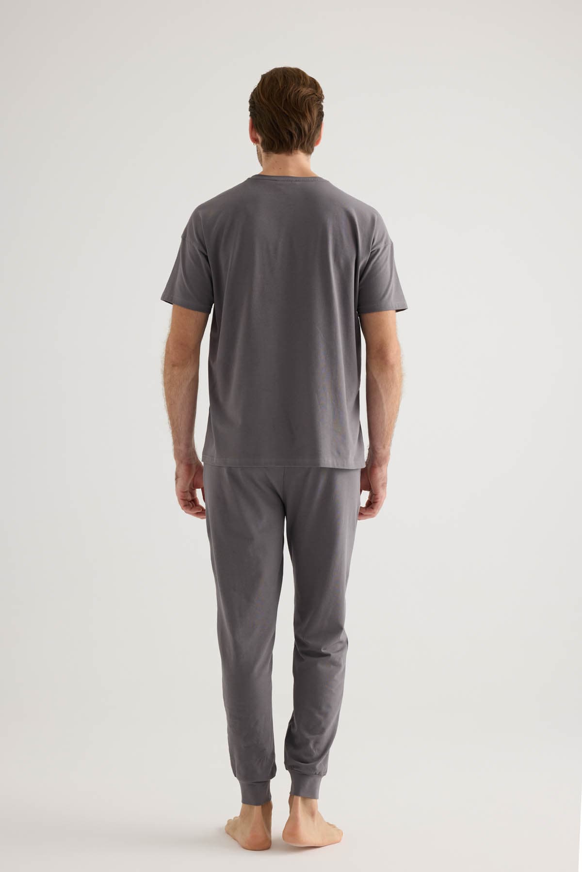 Men's Neutral Cotton Pajama Set — view 4