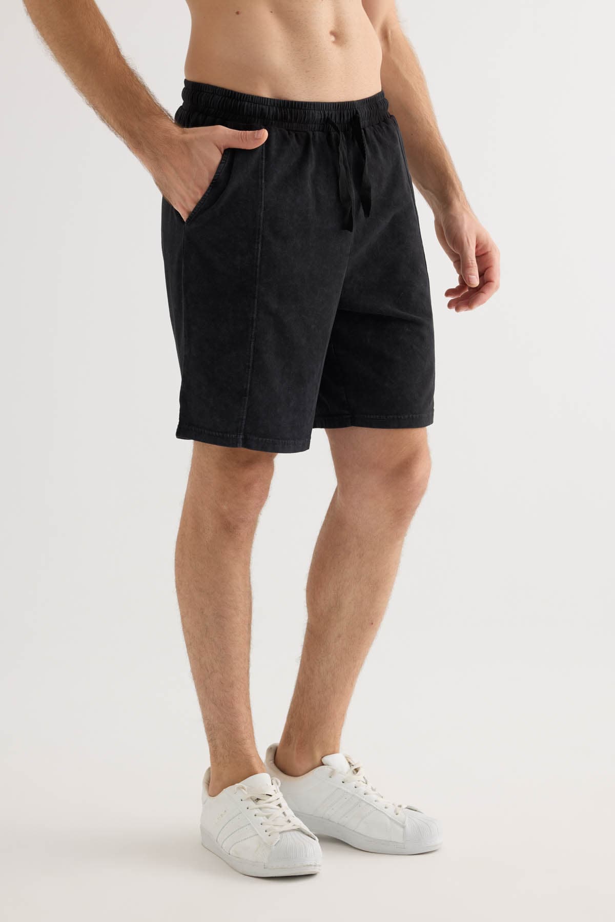 Men's Black Cotton Shorts — view 1
