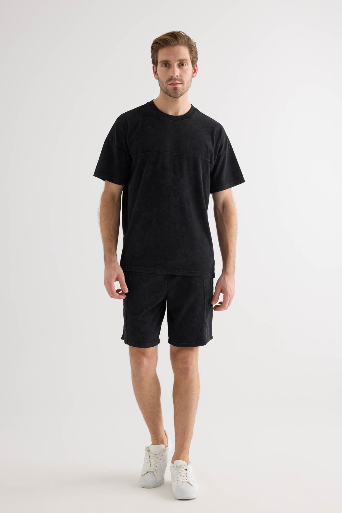 Men's Black Cotton Shorts — view 2