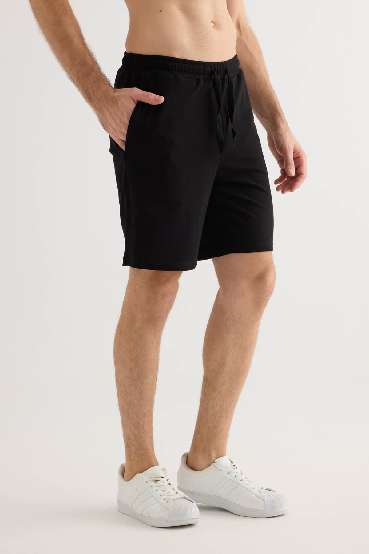 Men's Black Cotton Shorts — view 1