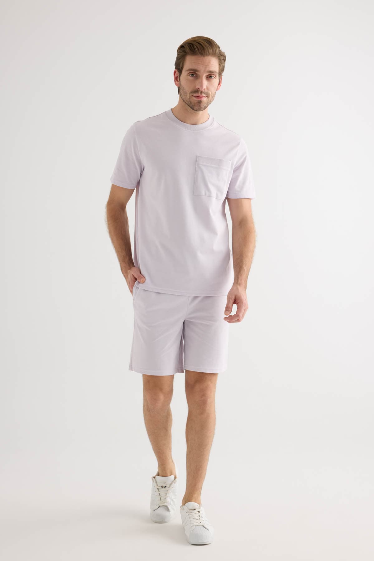 Men's Lilac Cotton Shorts — view 2