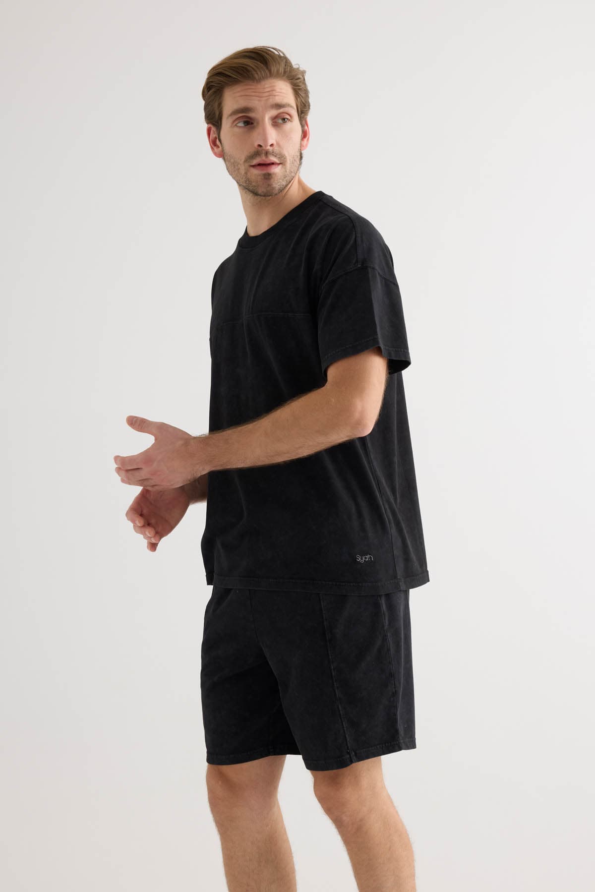 Men's Black Cotton Tee — view 3