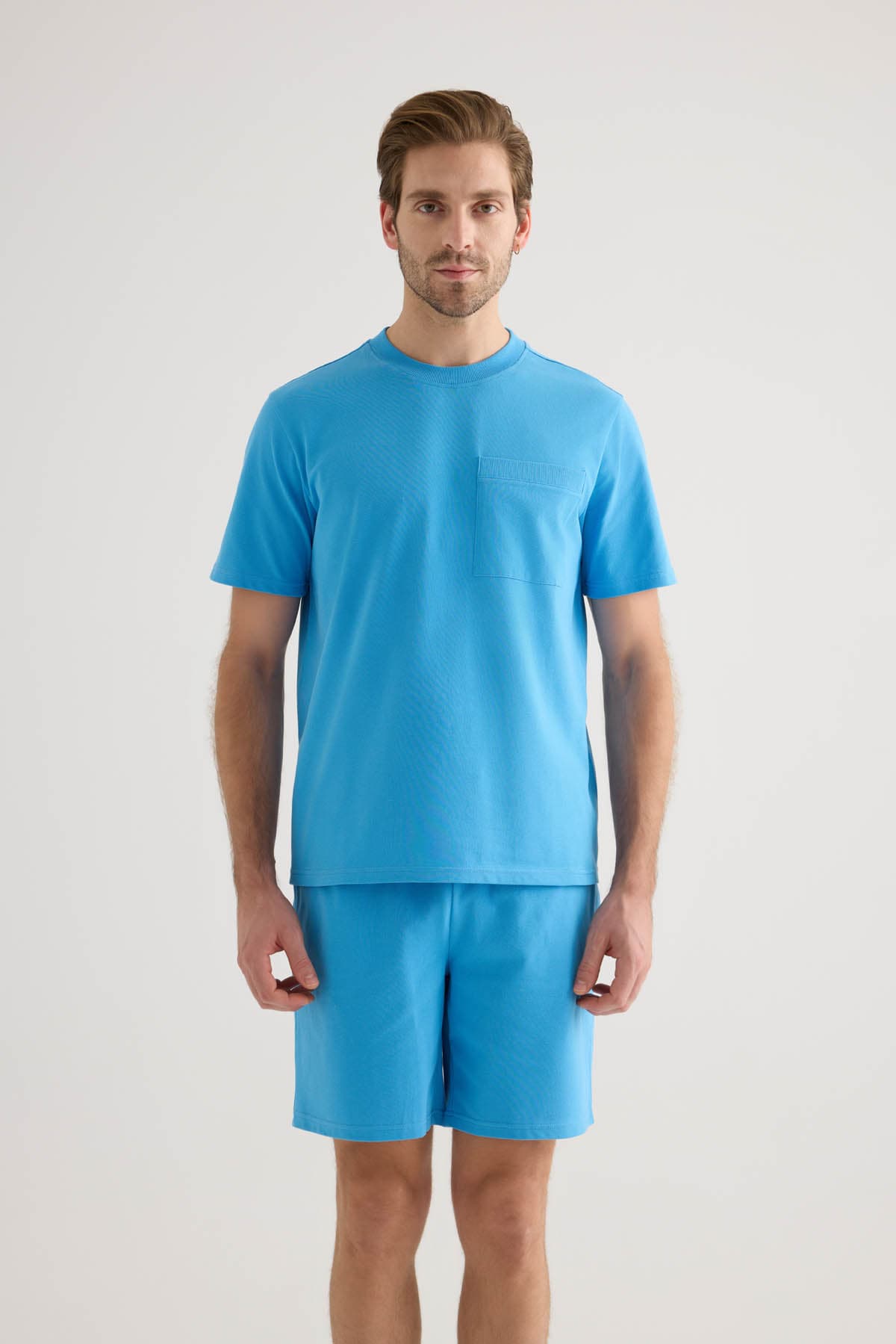 Men's Blue Cotton Tee — view 1