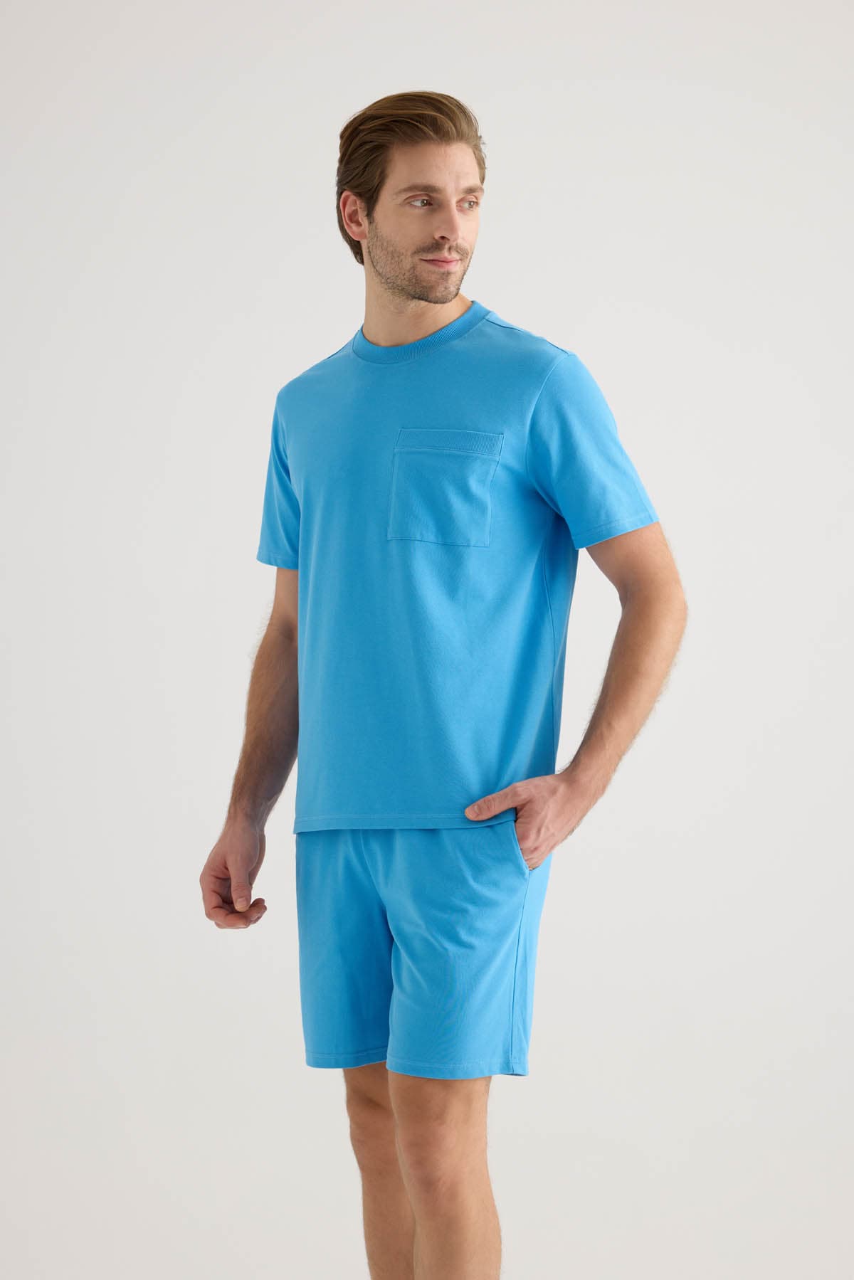 Men's Blue Cotton Tee — view 2