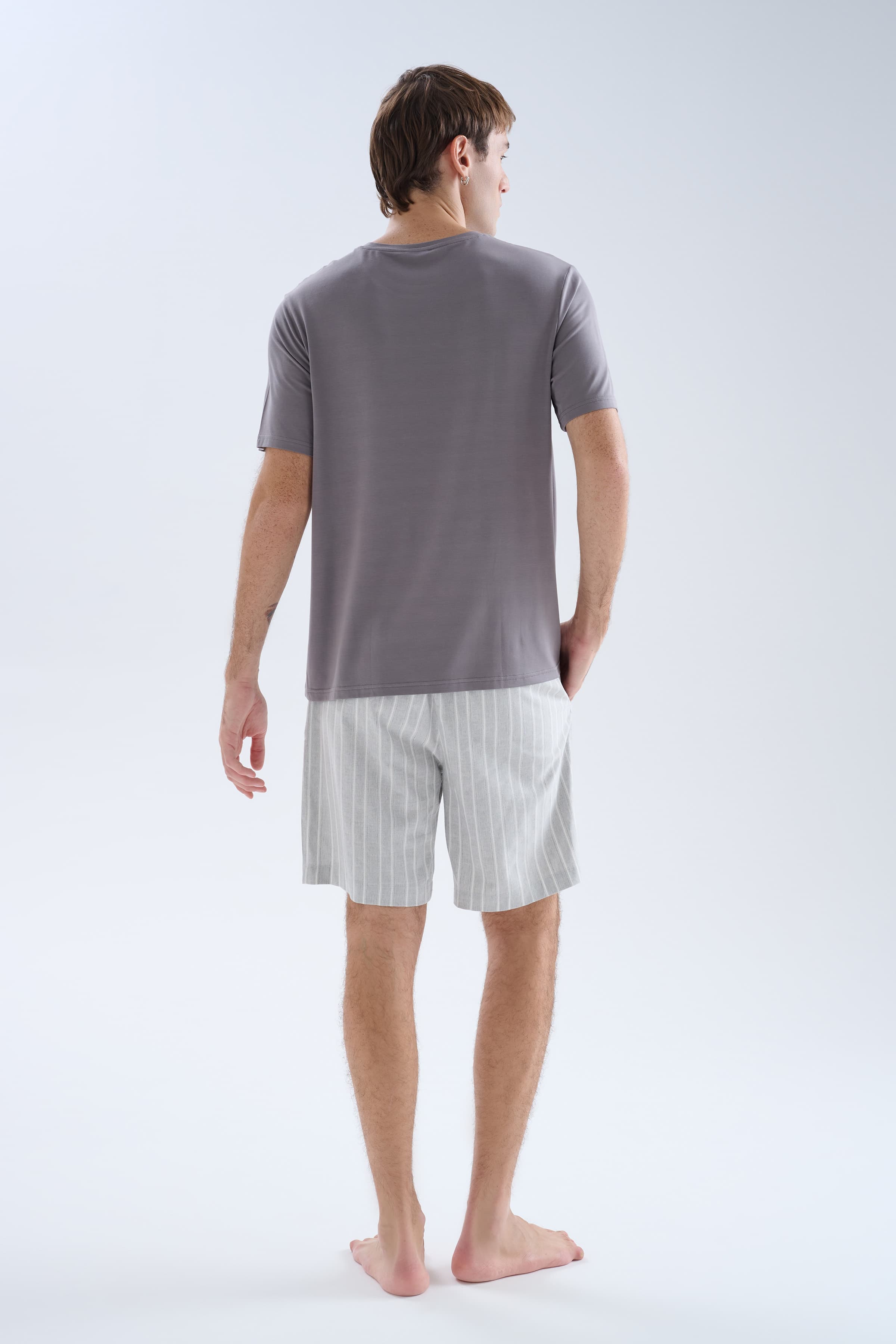 Men's Grey Viscose Pajama Top — view 3