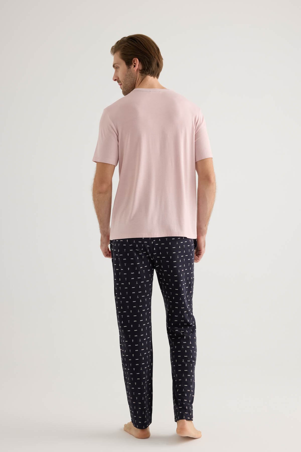 Men's Pink Viscose Pajama Top — view 4