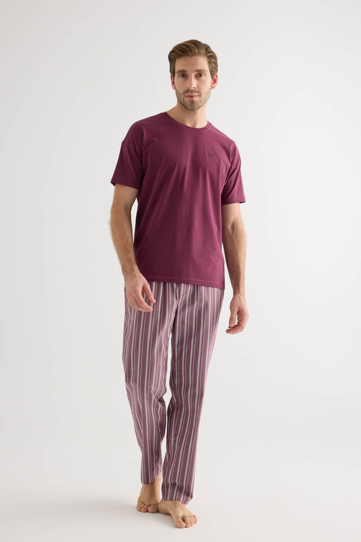 Men's Neutral Cotton Pajama Top — view 3