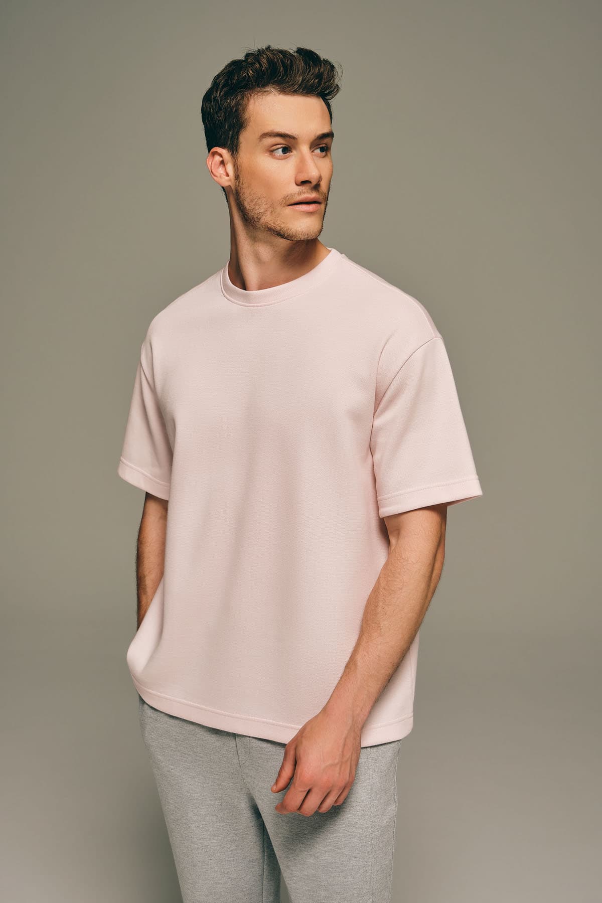 Men's Pink Cotton Tee — view 4