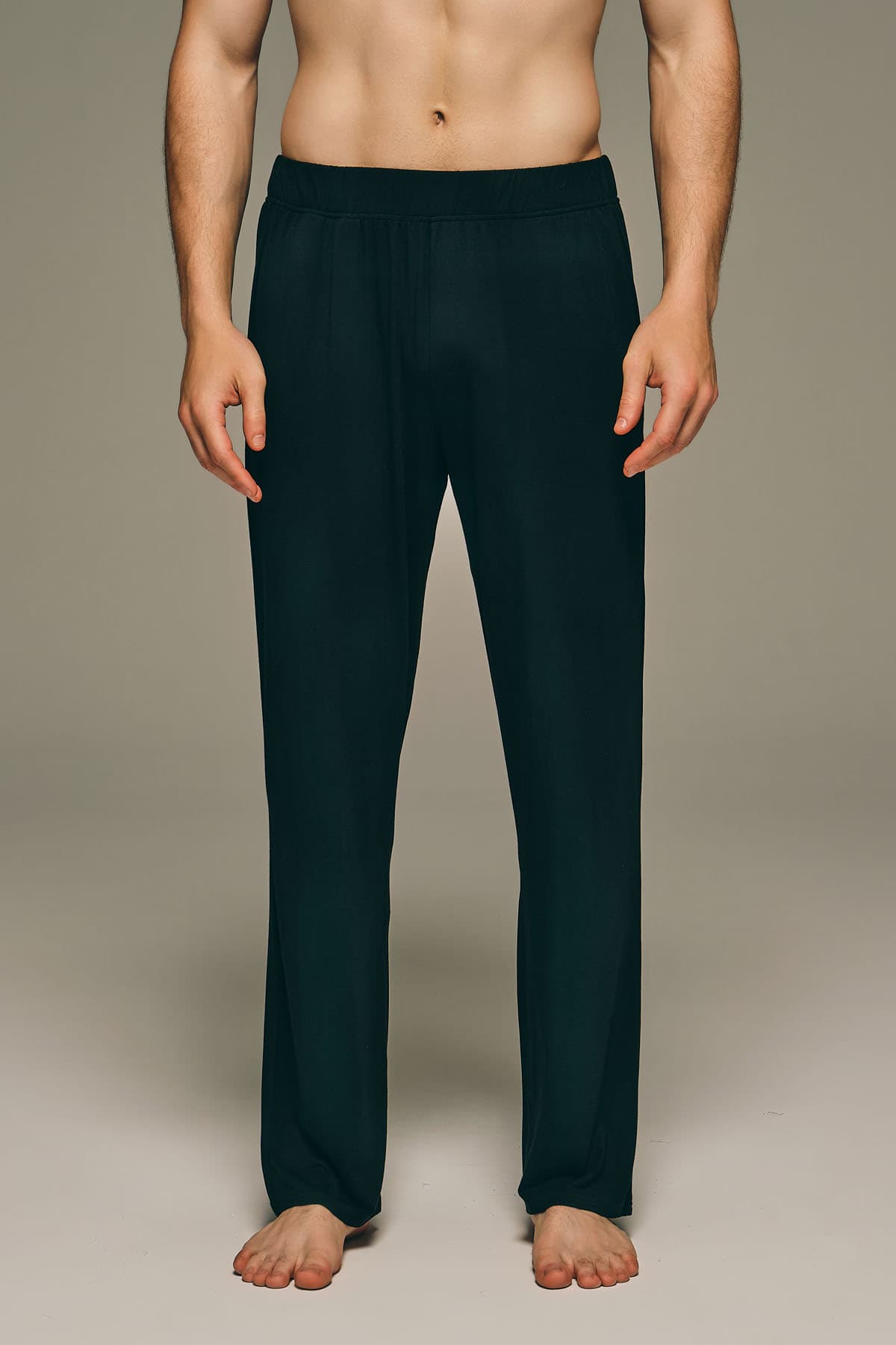 Men's Black Modal Trousers — view 1