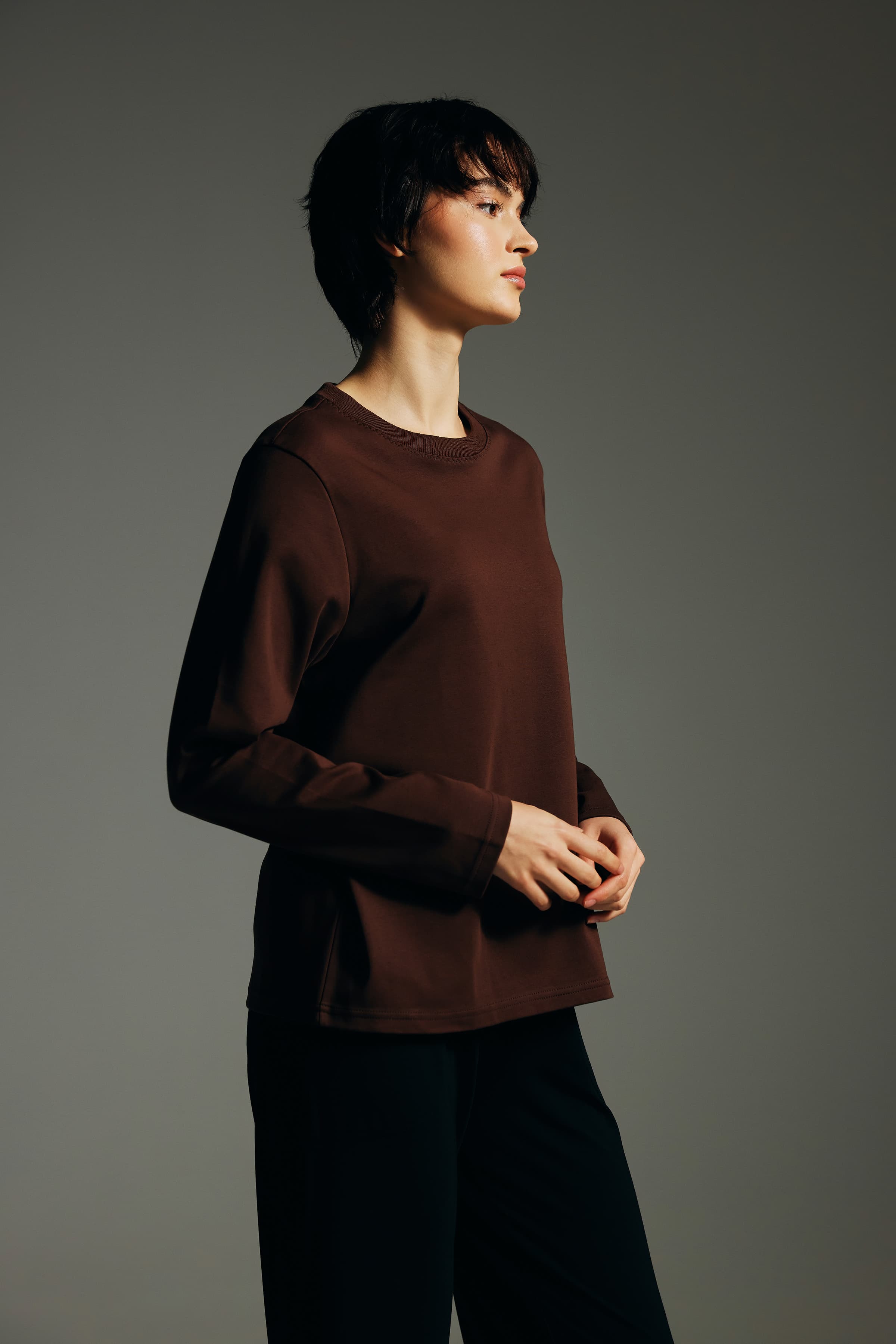 Women's Brown Cotton Tee — view 2
