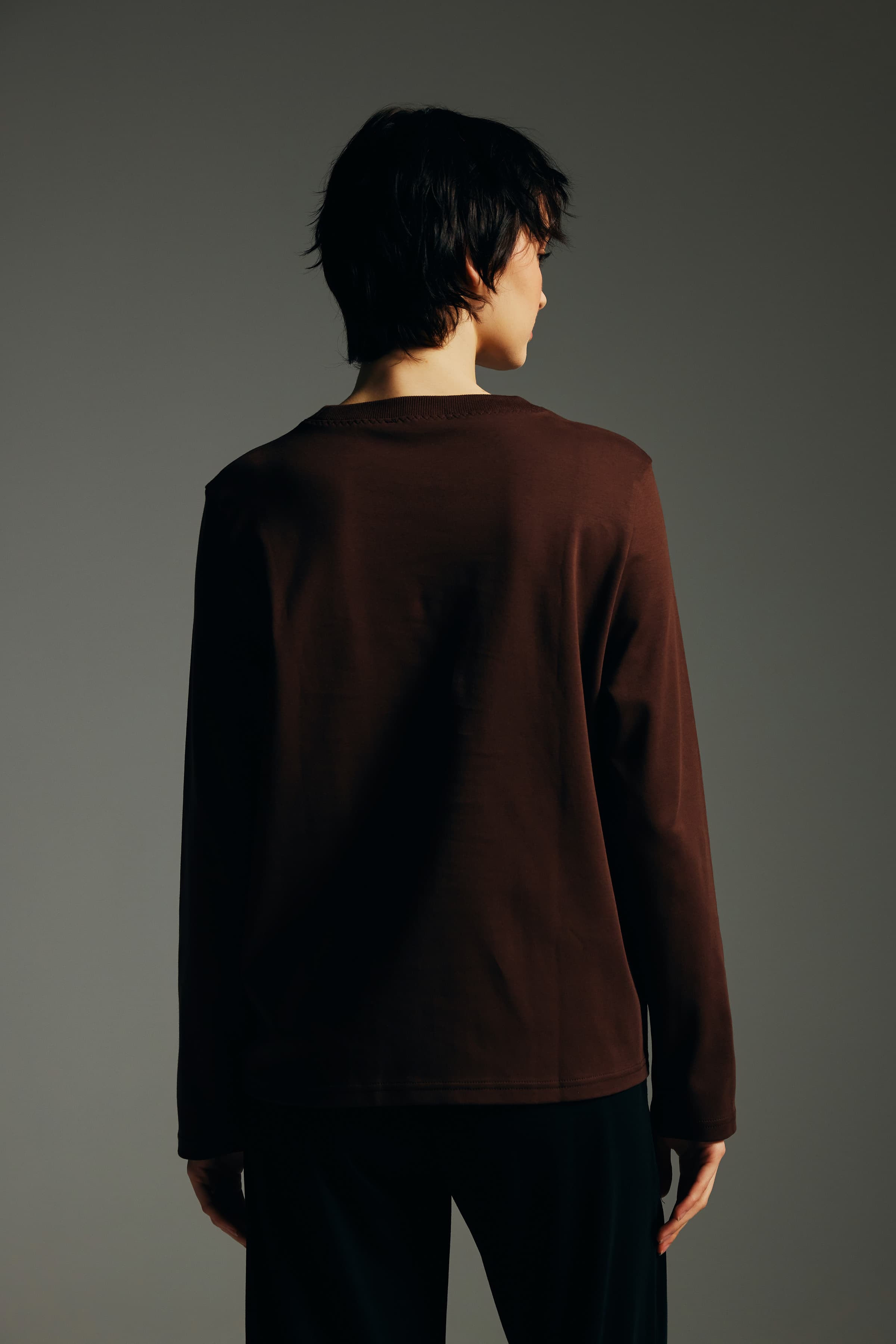 Women's Brown Cotton Tee — view 4
