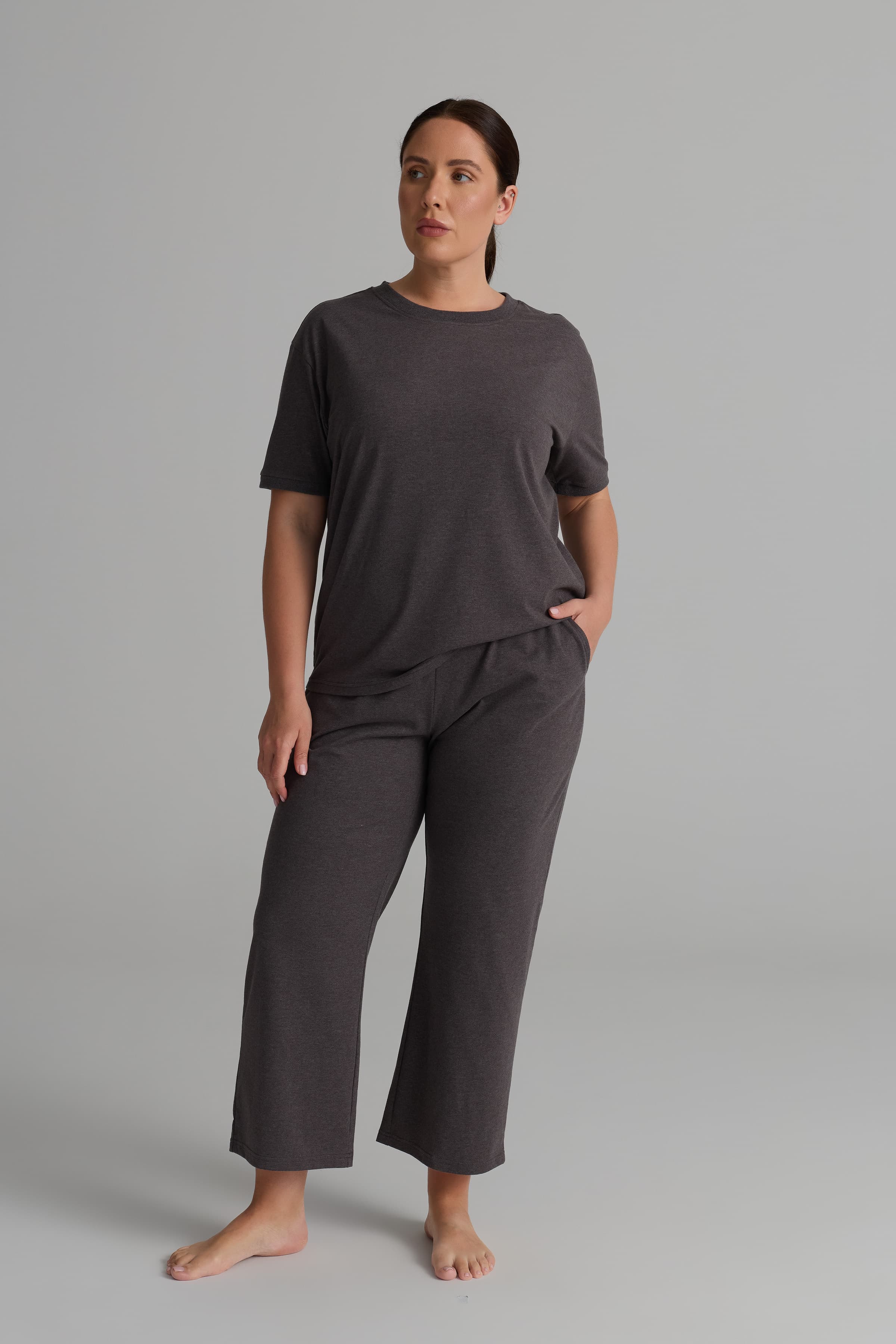 Women's Brown Cotton Pajama Set — view 3