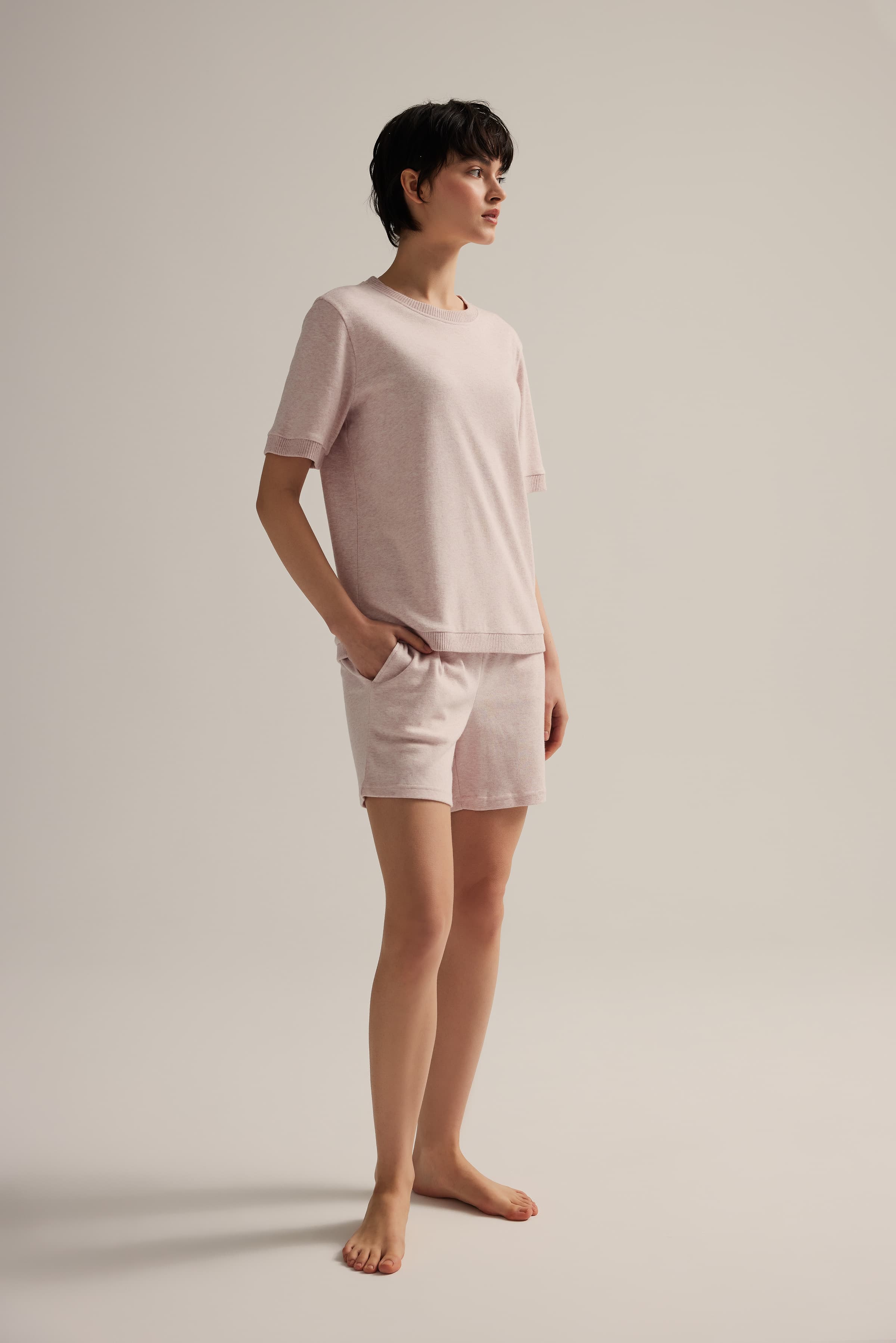 Women's Pink Cotton Shorts — view 4