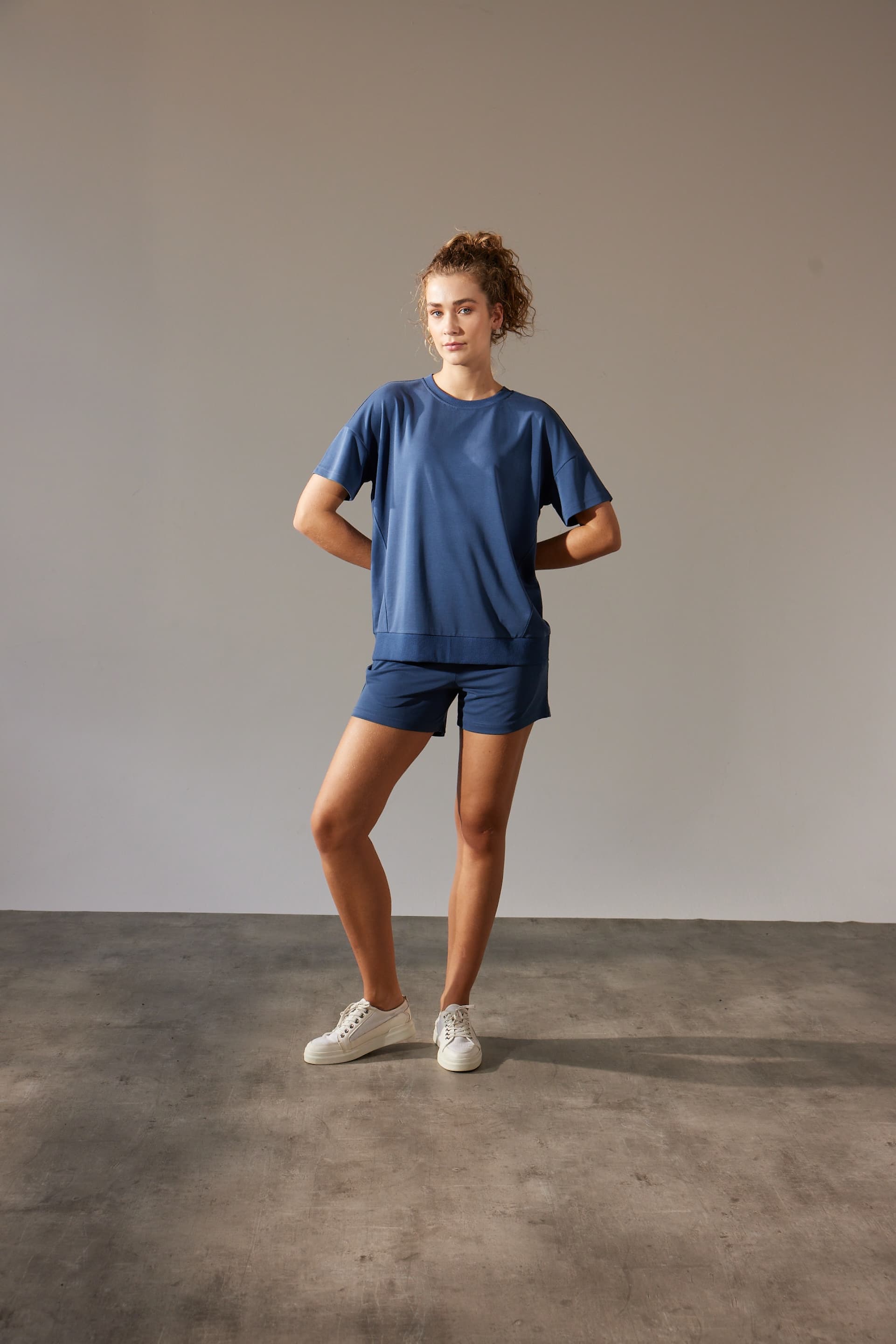 Women's Navy Modal Shorts — view 3