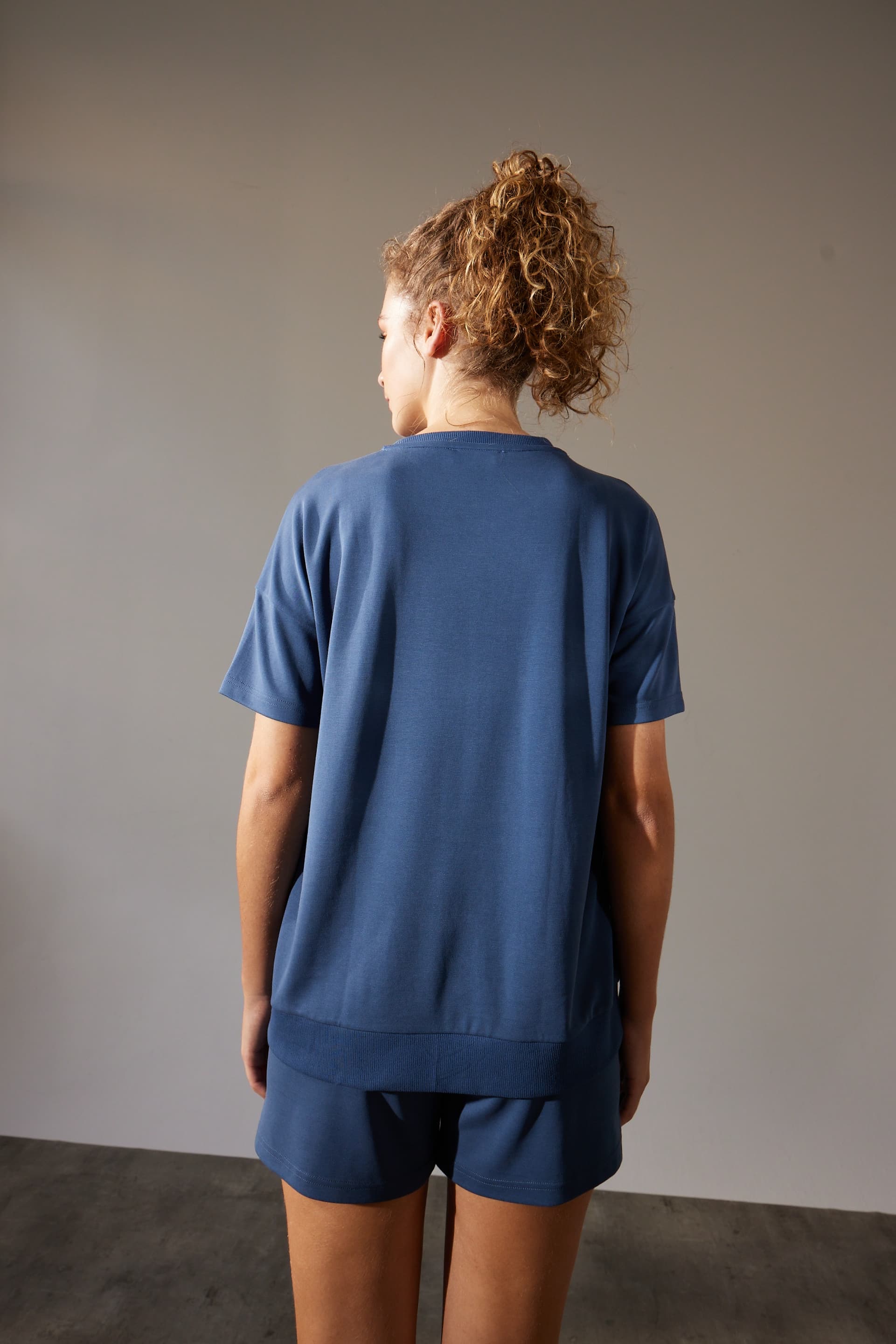 Women's Navy Modal Shorts — view 4