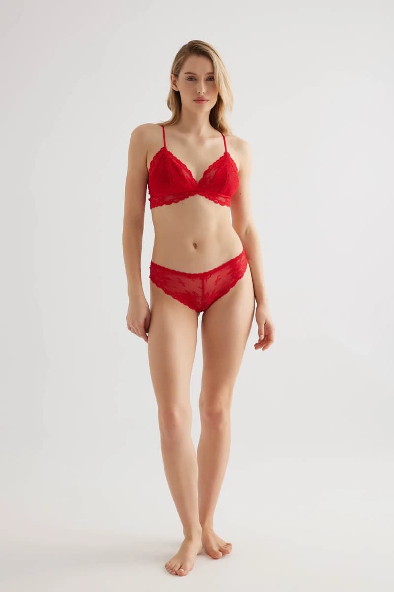 Women's Red Lace Bra — view 1
