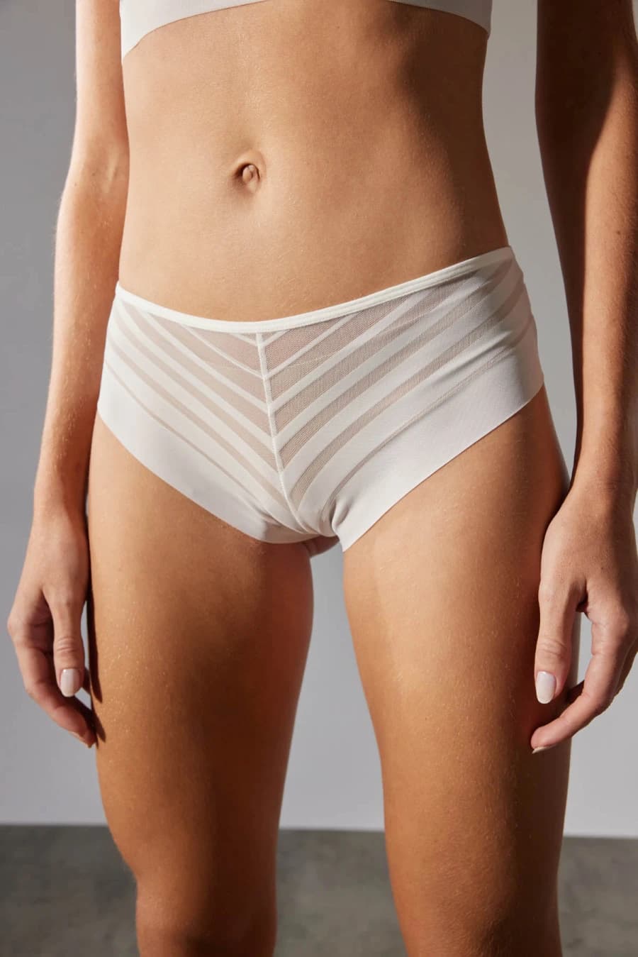 Women's Ecru Striped Modal Briefs — view 2