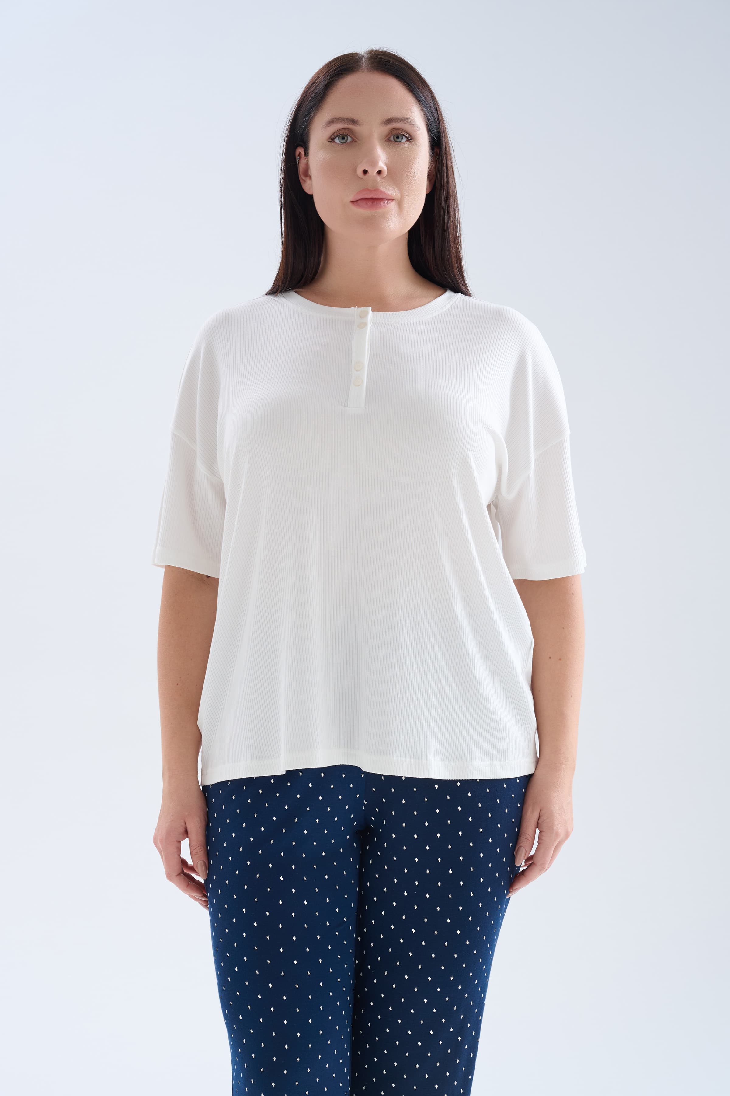 Women's Ecru Modal Pajama Set — view 3