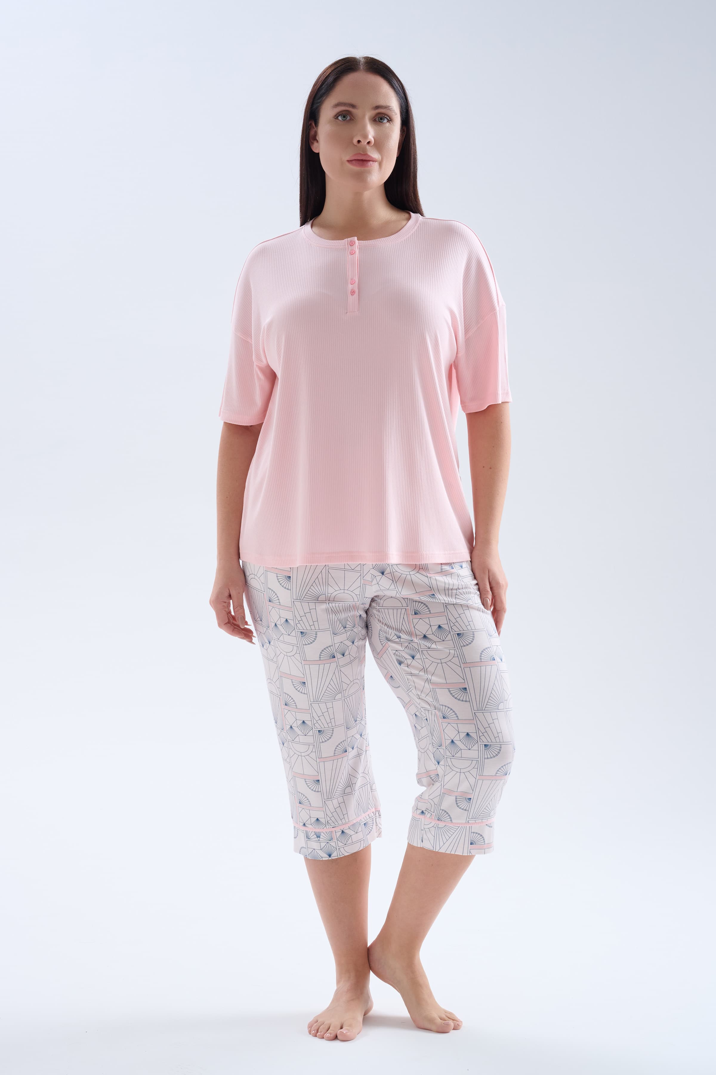 Women's Pink Modal Pajama Set — view 1