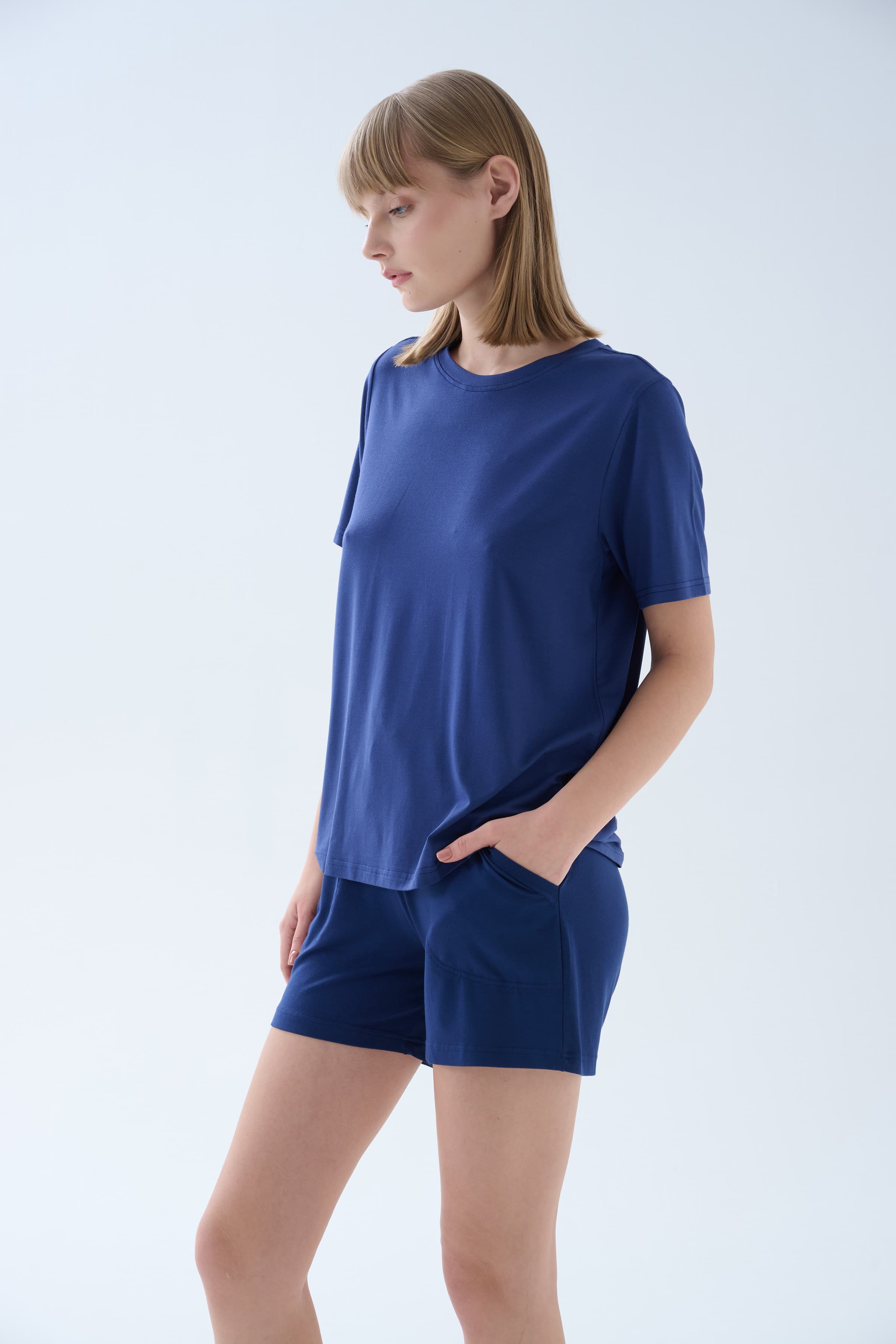 Women's Navy Modal Tee — view 3