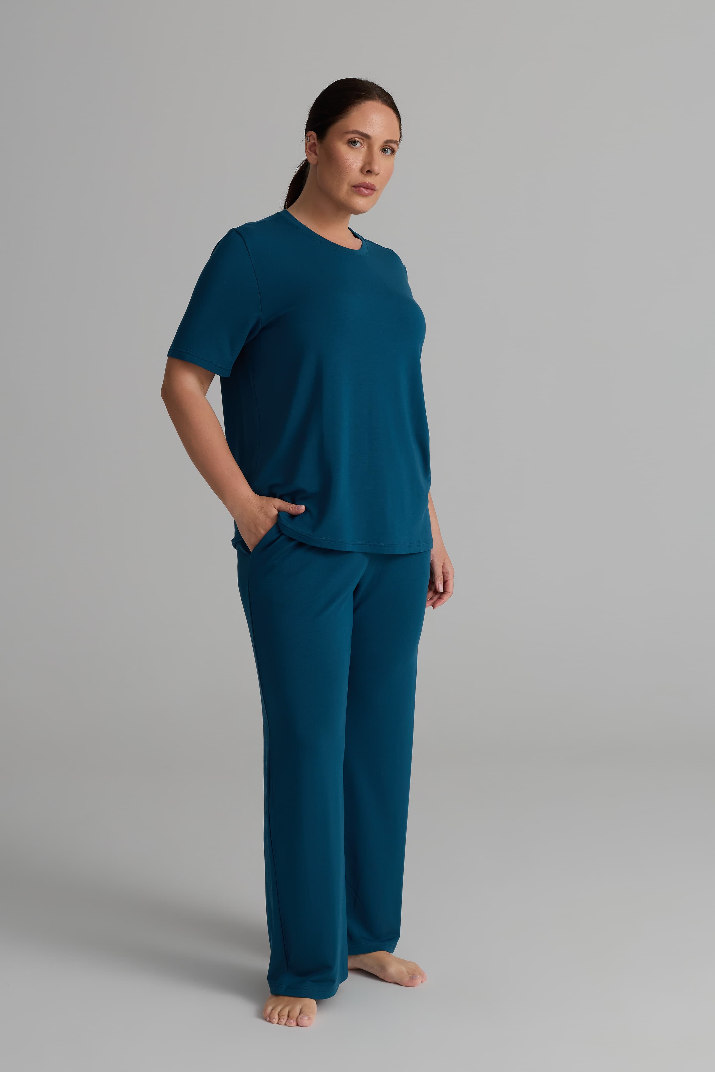 Women's Blue Modal Trousers — view 3