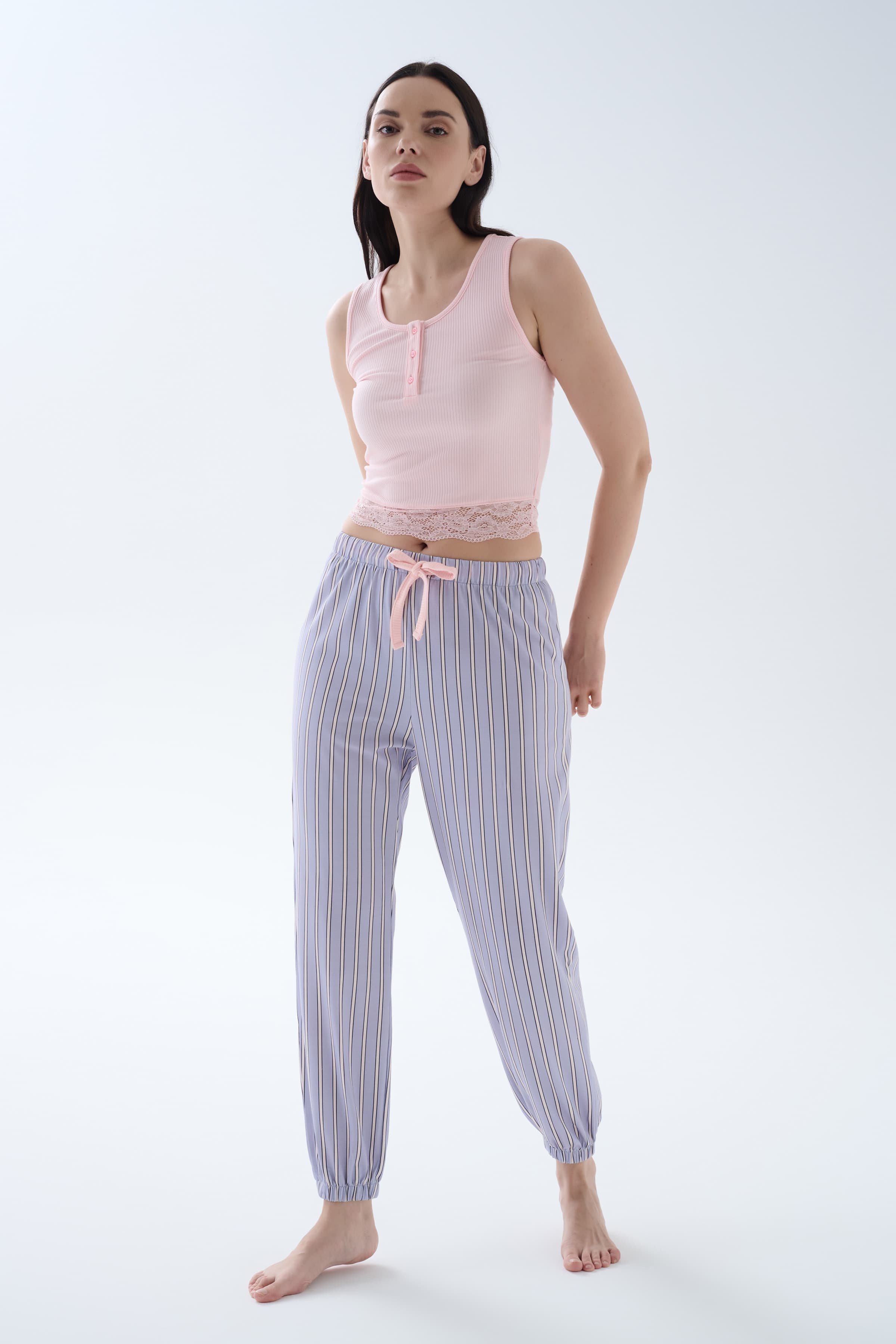 Women's Pink Modal Pajama Set — view 1