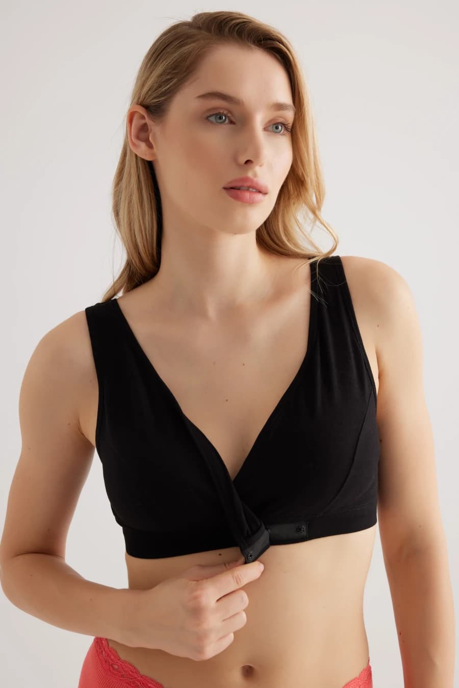 Women's Black Cotton Bra — view 1