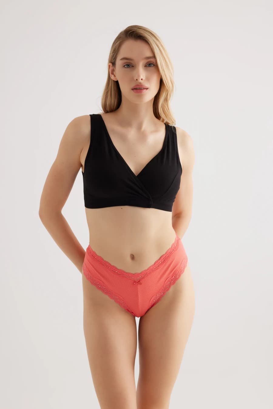 Women's Black Cotton Bra — view 2