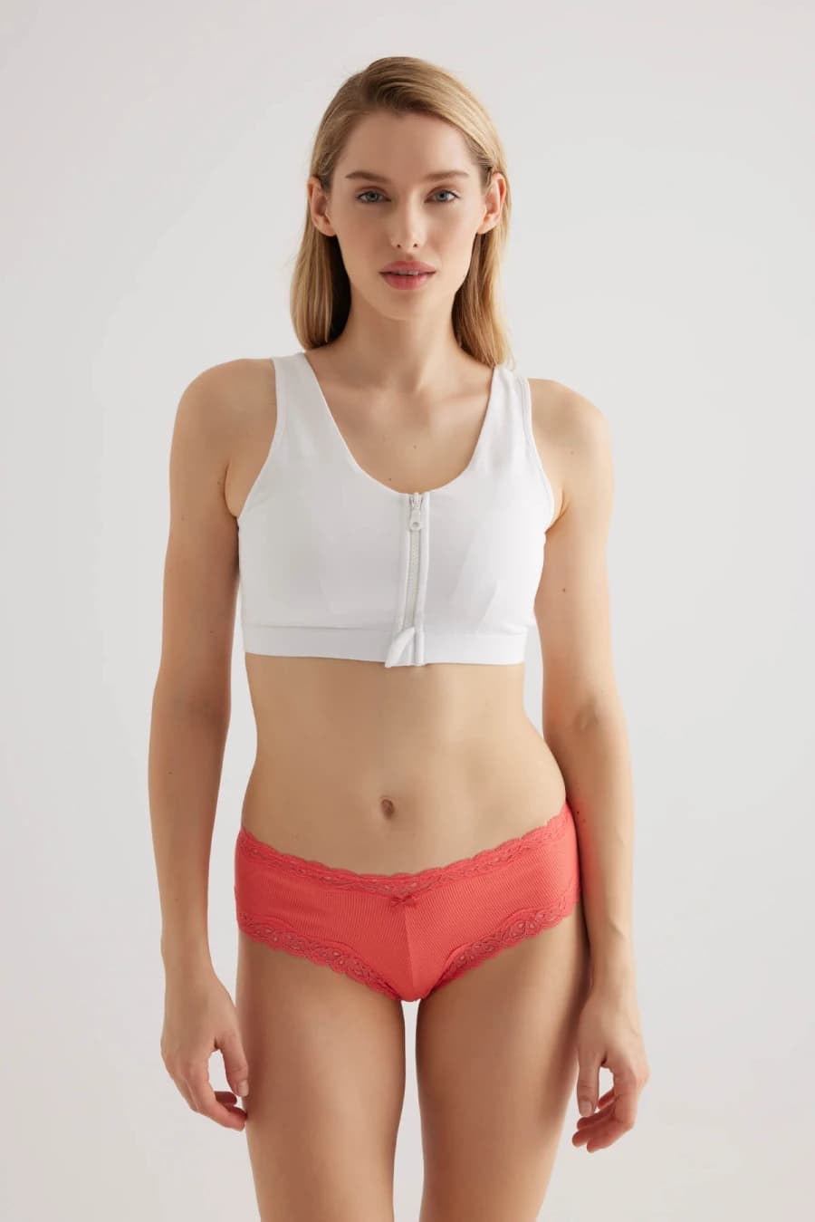 Women's White Cotton Bra — view 1