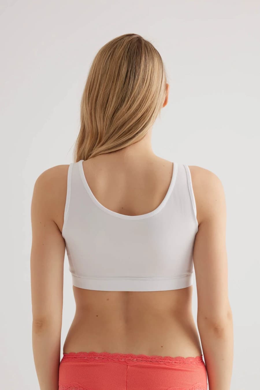Women's White Cotton Bra — view 3