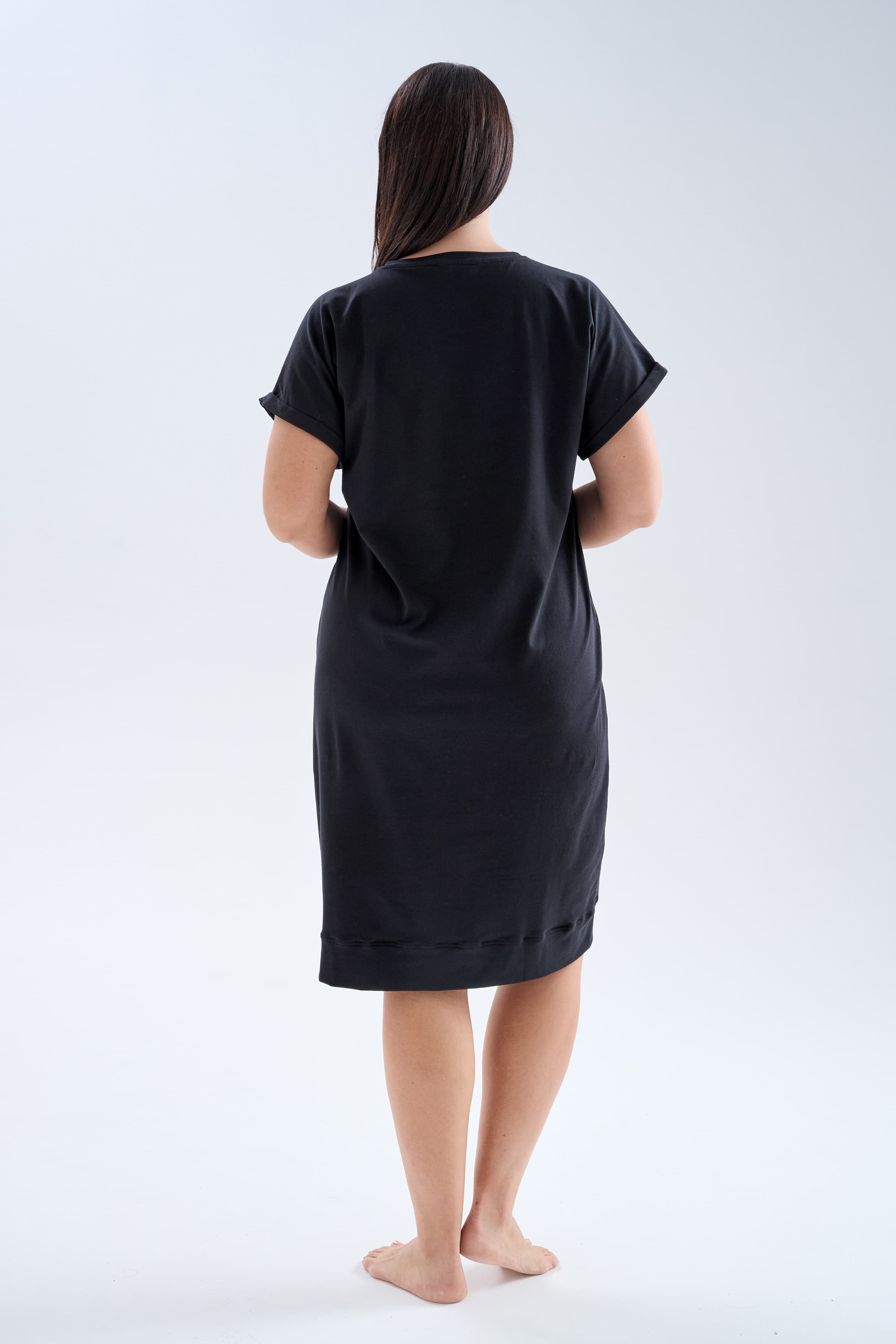 Women's Black Cotton Dress — view 4