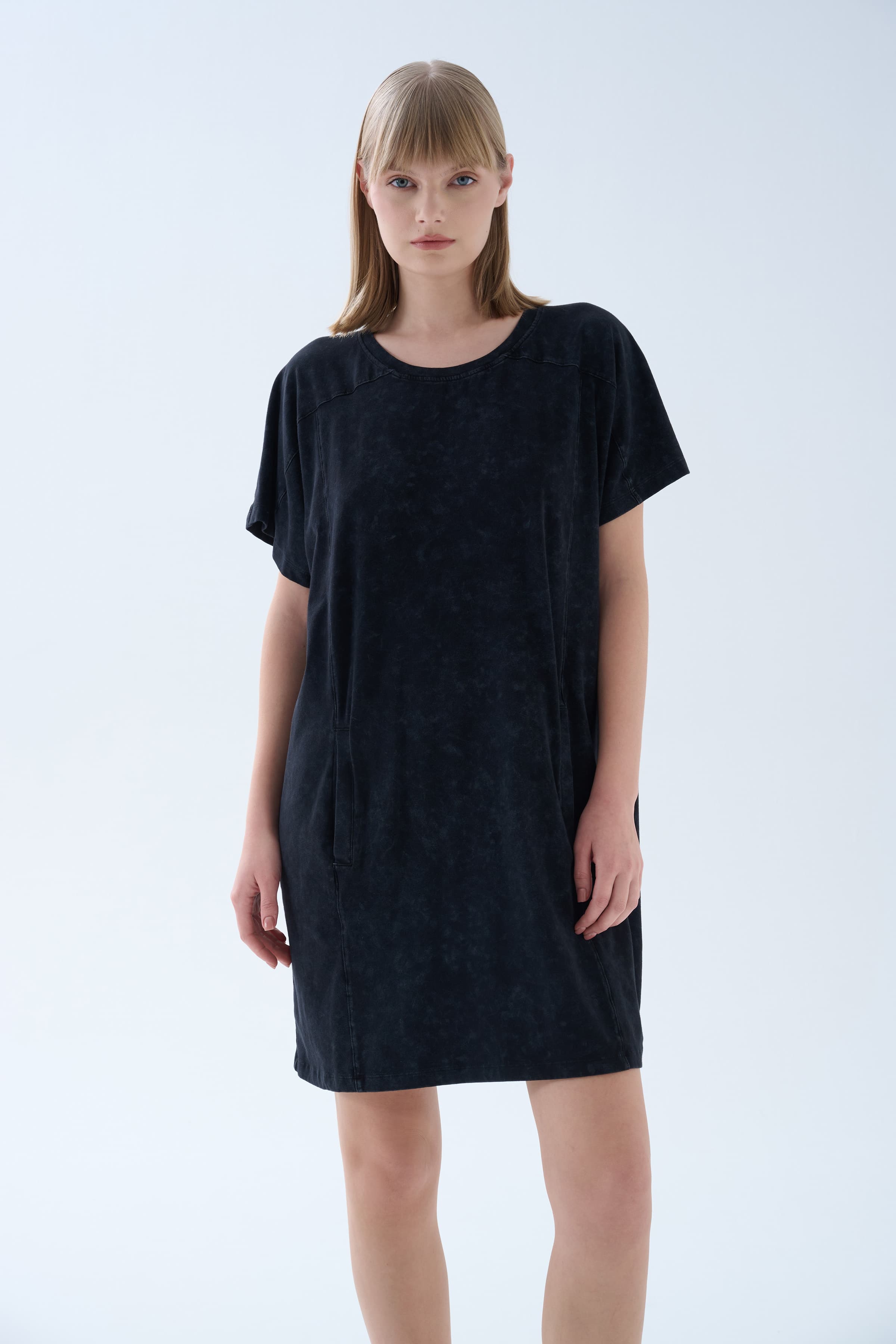Women's Black Cotton Dress — view 1