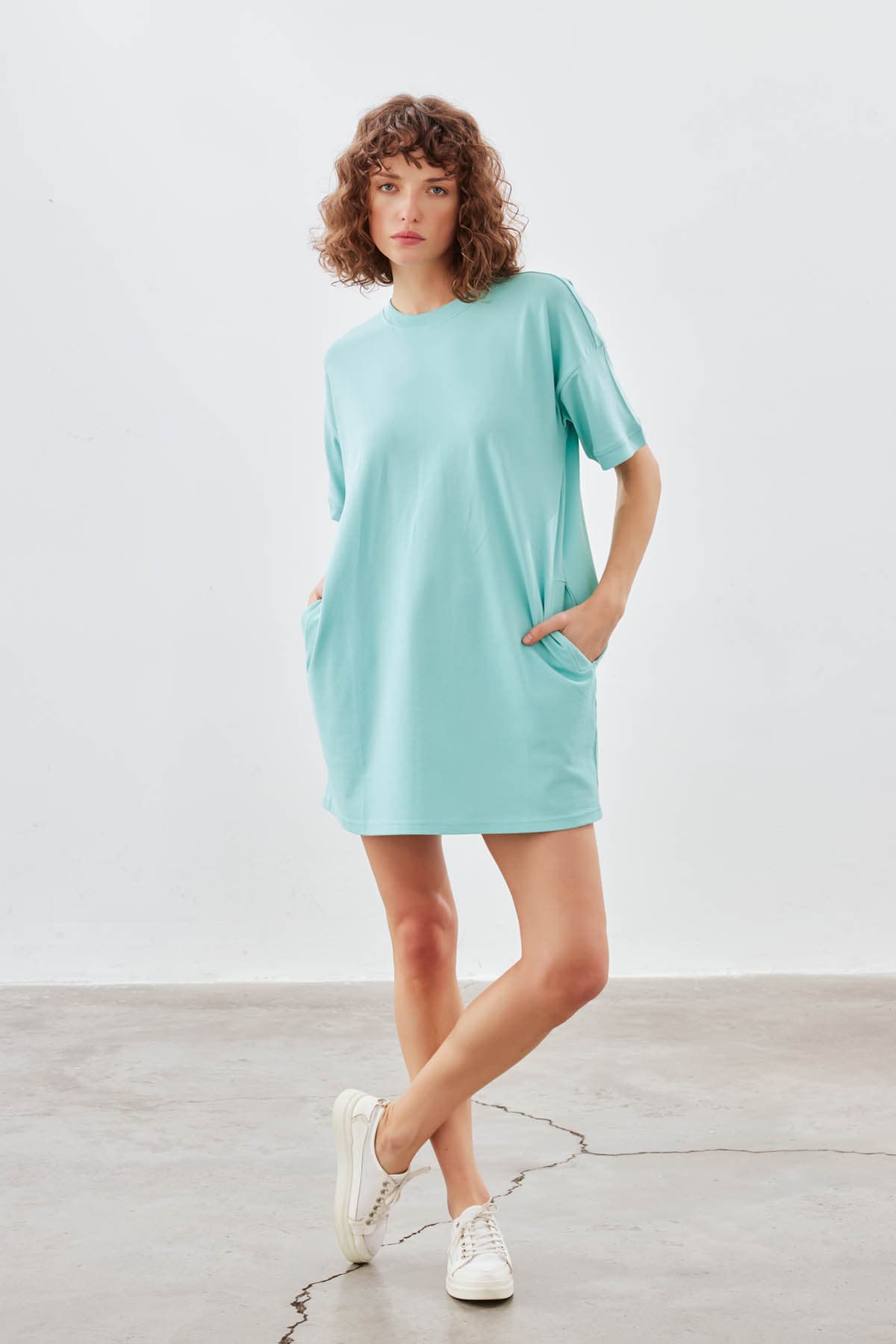Women's Green Cotton Dress — view 1