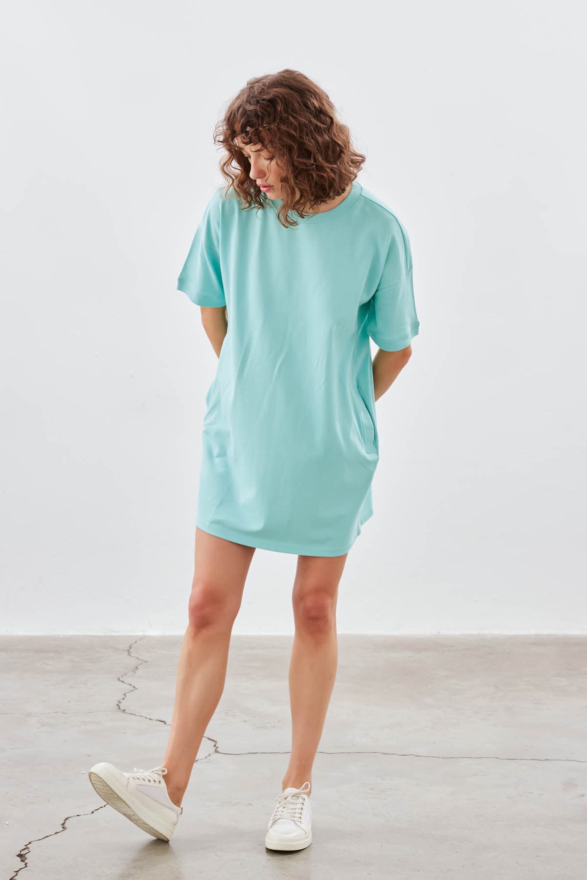 Women's Green Cotton Dress — view 2