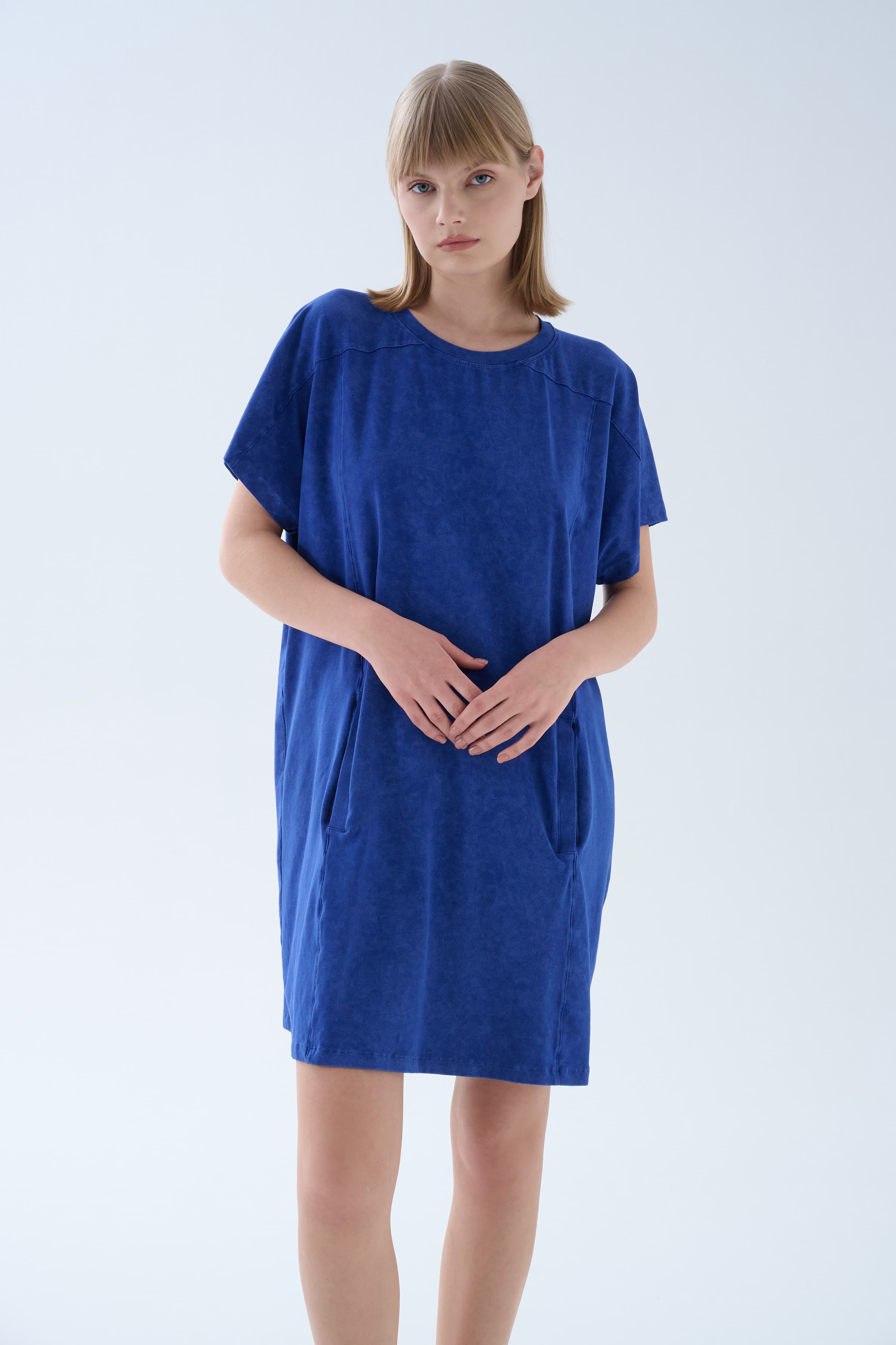 Women's Navy Cotton Dress — view 4