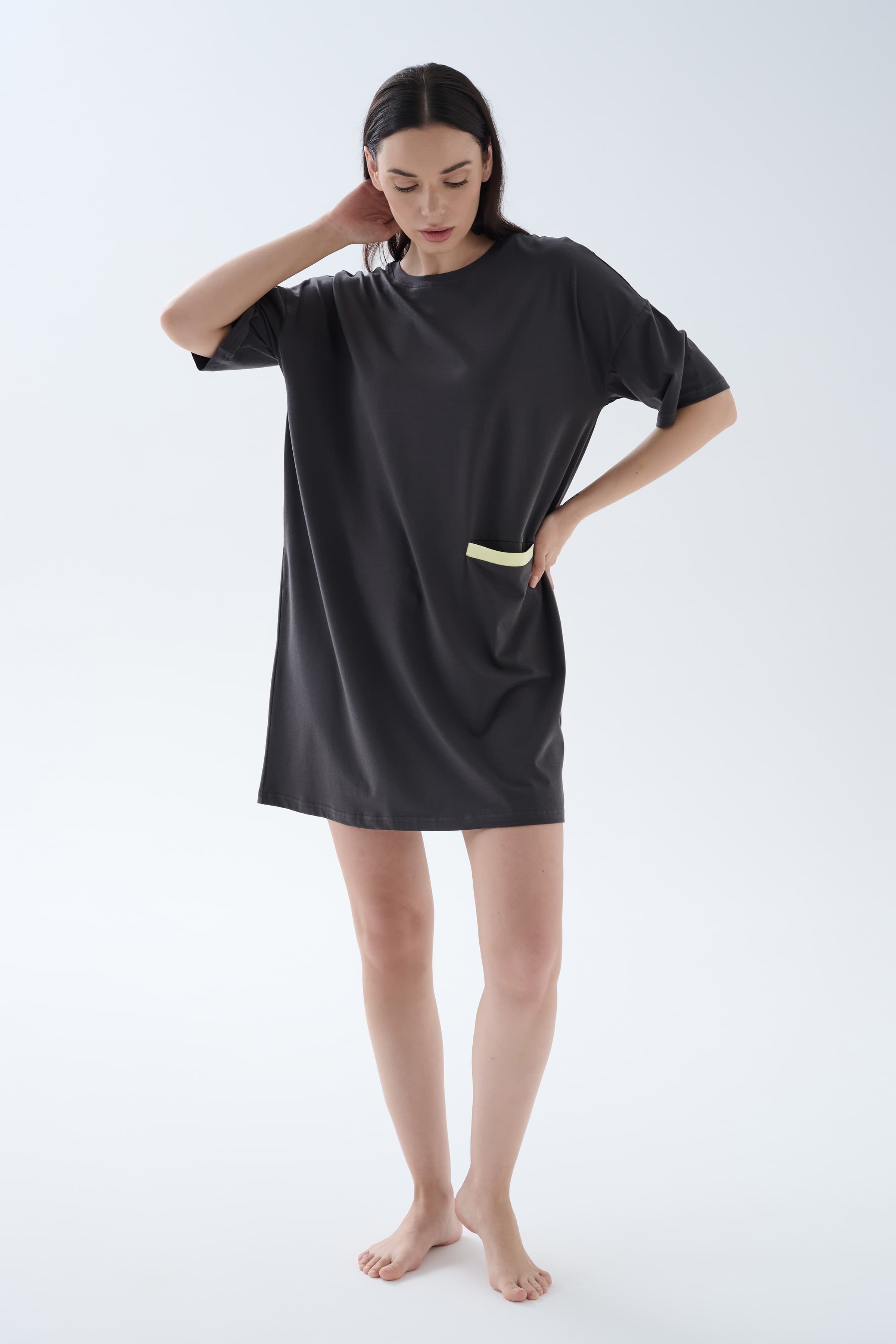 Women's Neutral Cotton Nightgown — view 1
