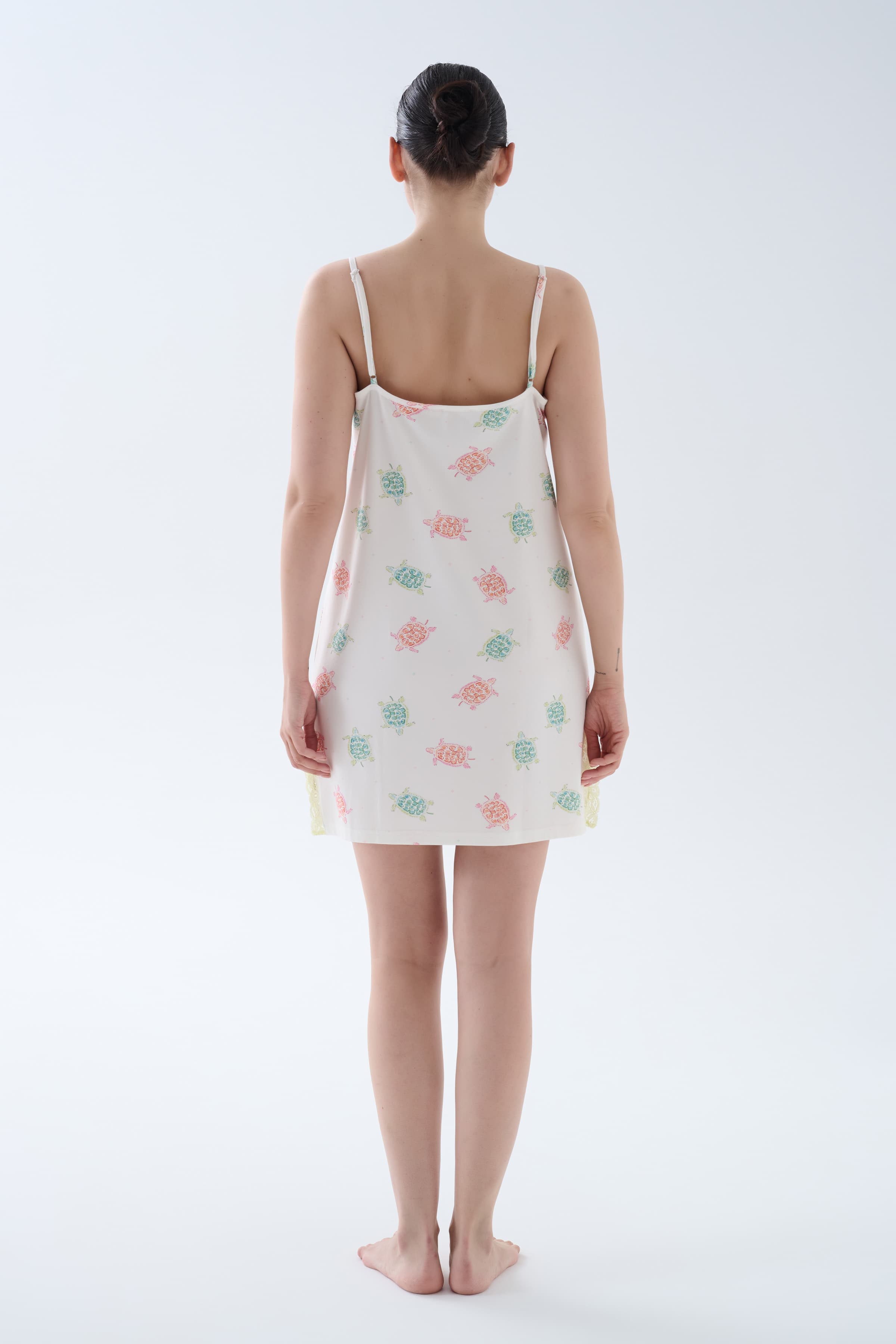 Women's Neutral Printed Cotton Nightgown — view 4
