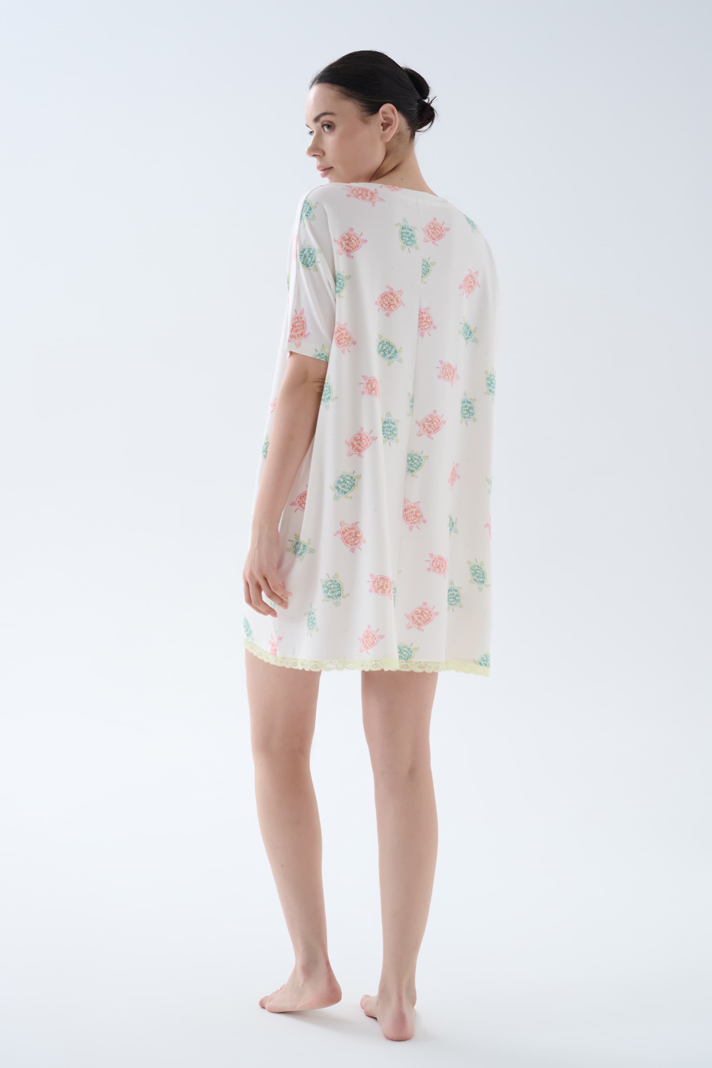 Women's Neutral Printed Cotton Nightgown — view 3
