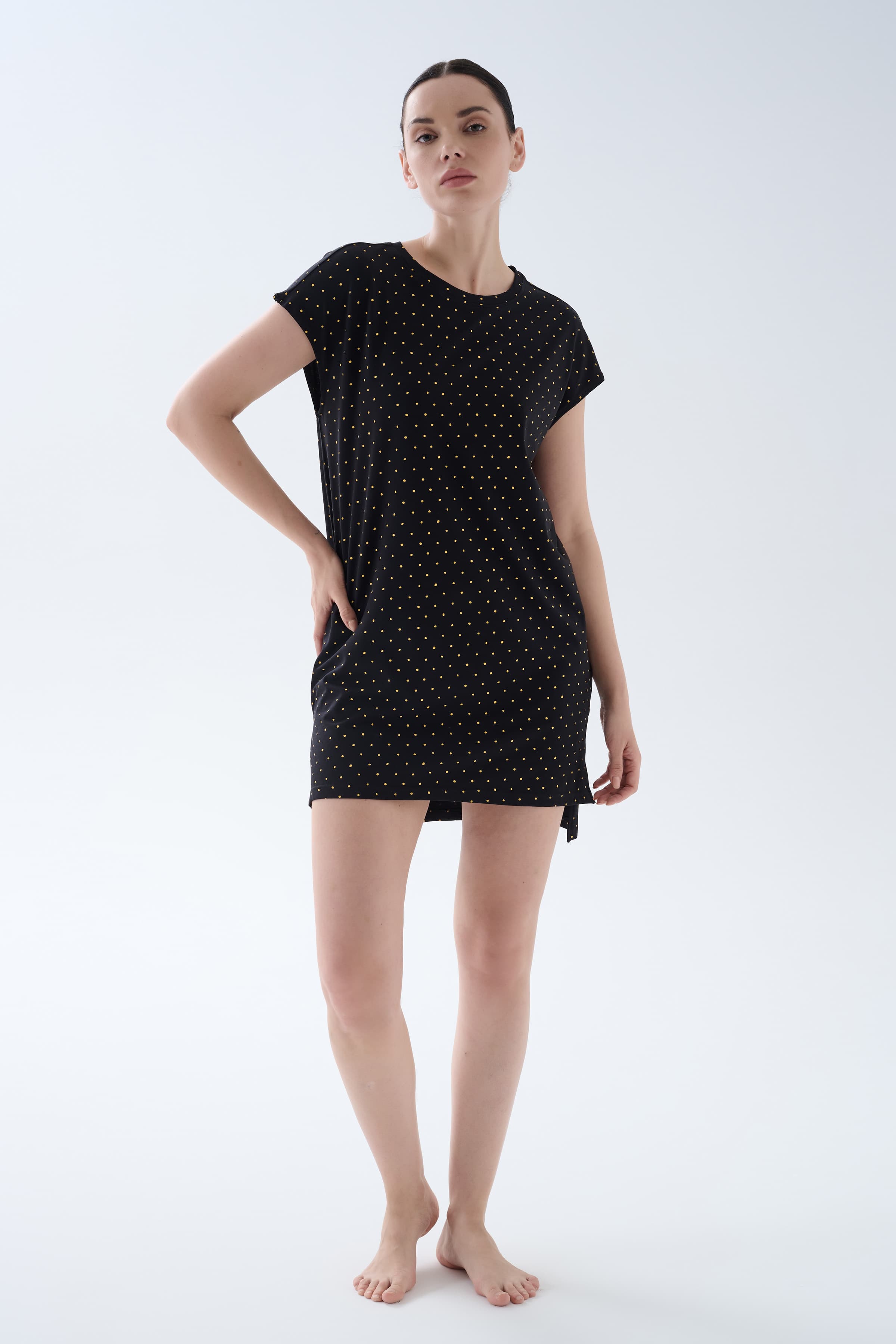 Women's Neutral Printed Cotton Nightgown — view 1
