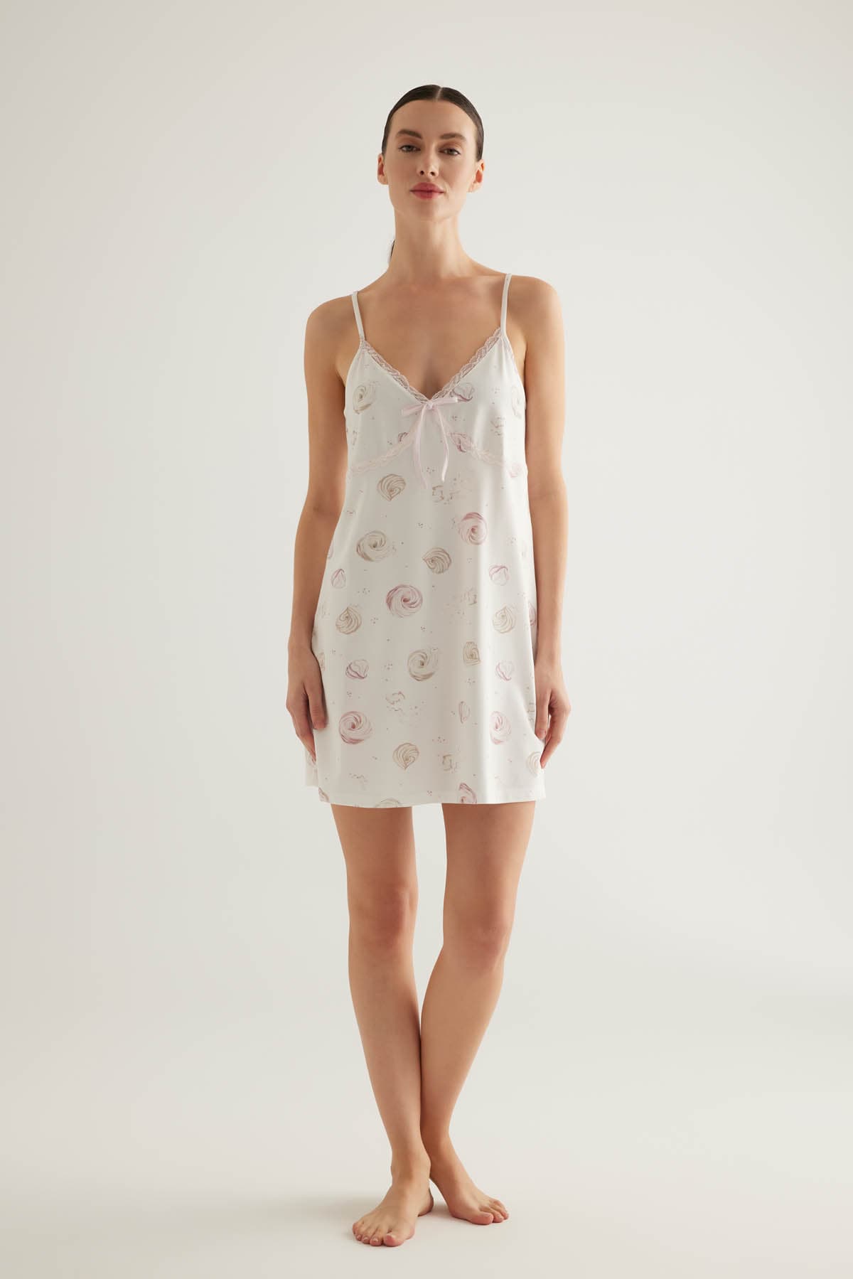 Women's Pink Printed Cotton Nightgown — view 2