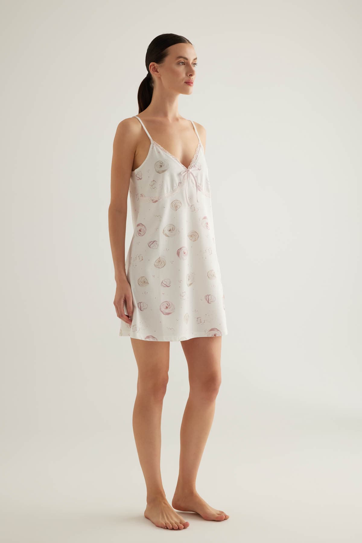 Women's Pink Printed Cotton Nightgown — view 3