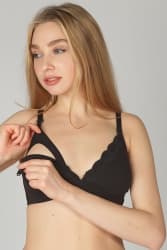 Women's Black Cotton Nursing Bra — view 2