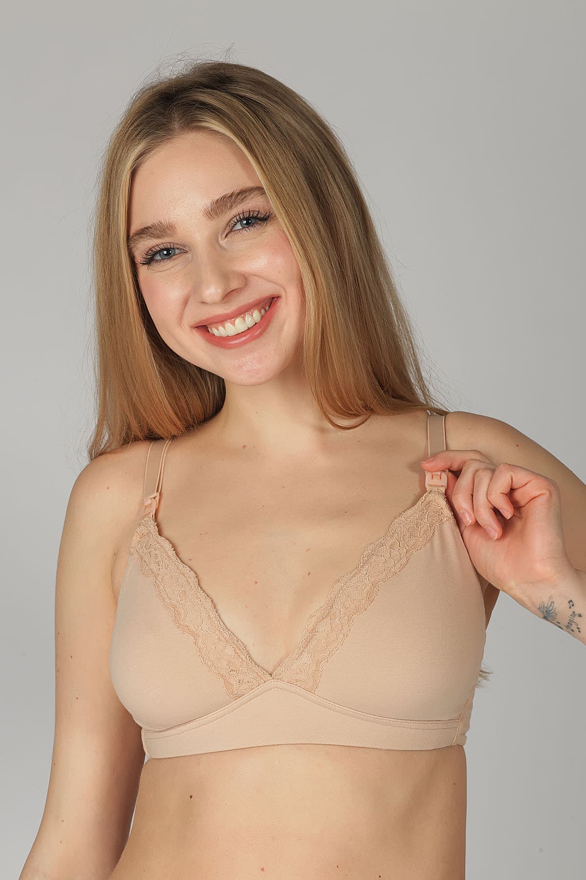 Women's Neutral Cotton Nursing Bra — view 4