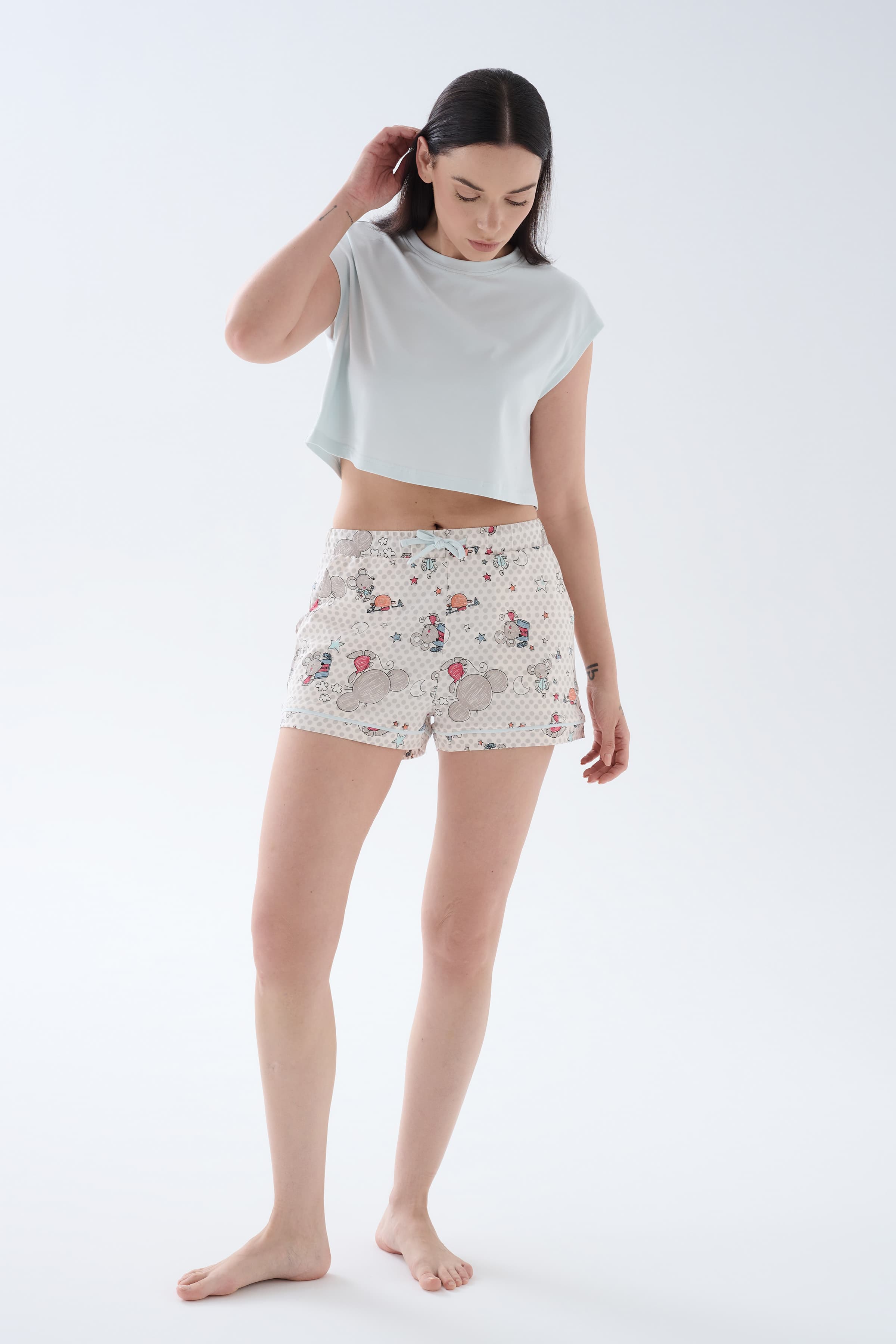 Women's Green Cotton Pajama Set — view 3