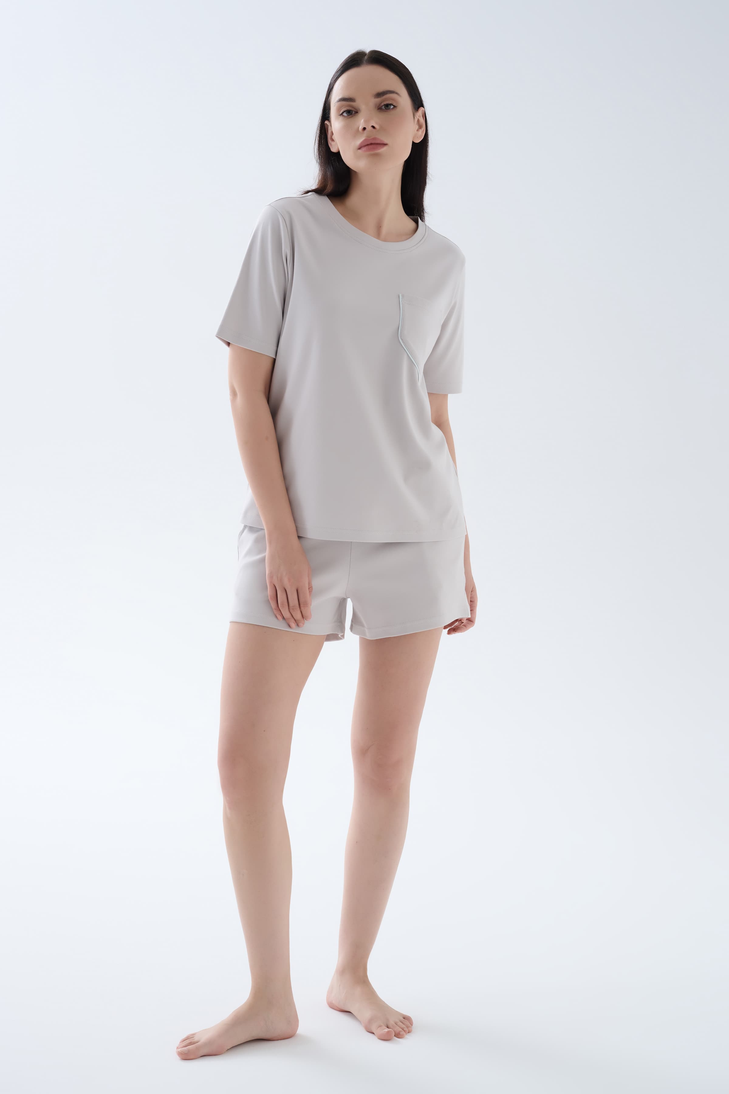 Women's Grey Cotton Pajama Set — view 3