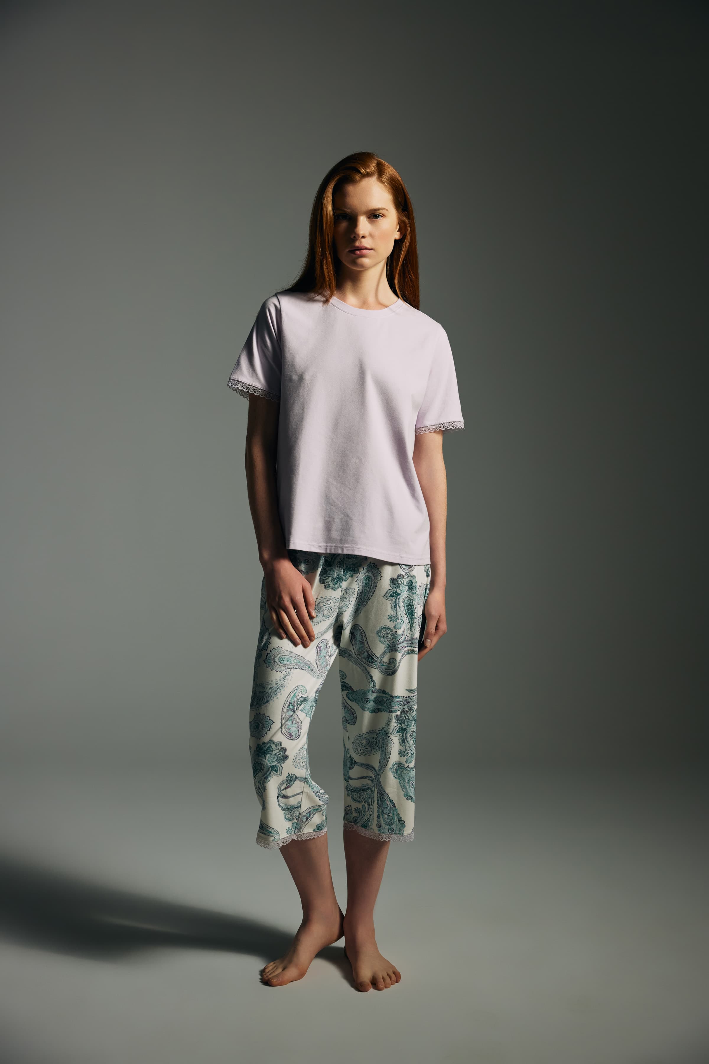 Women's Lilac Cotton Pajama Set — view 2