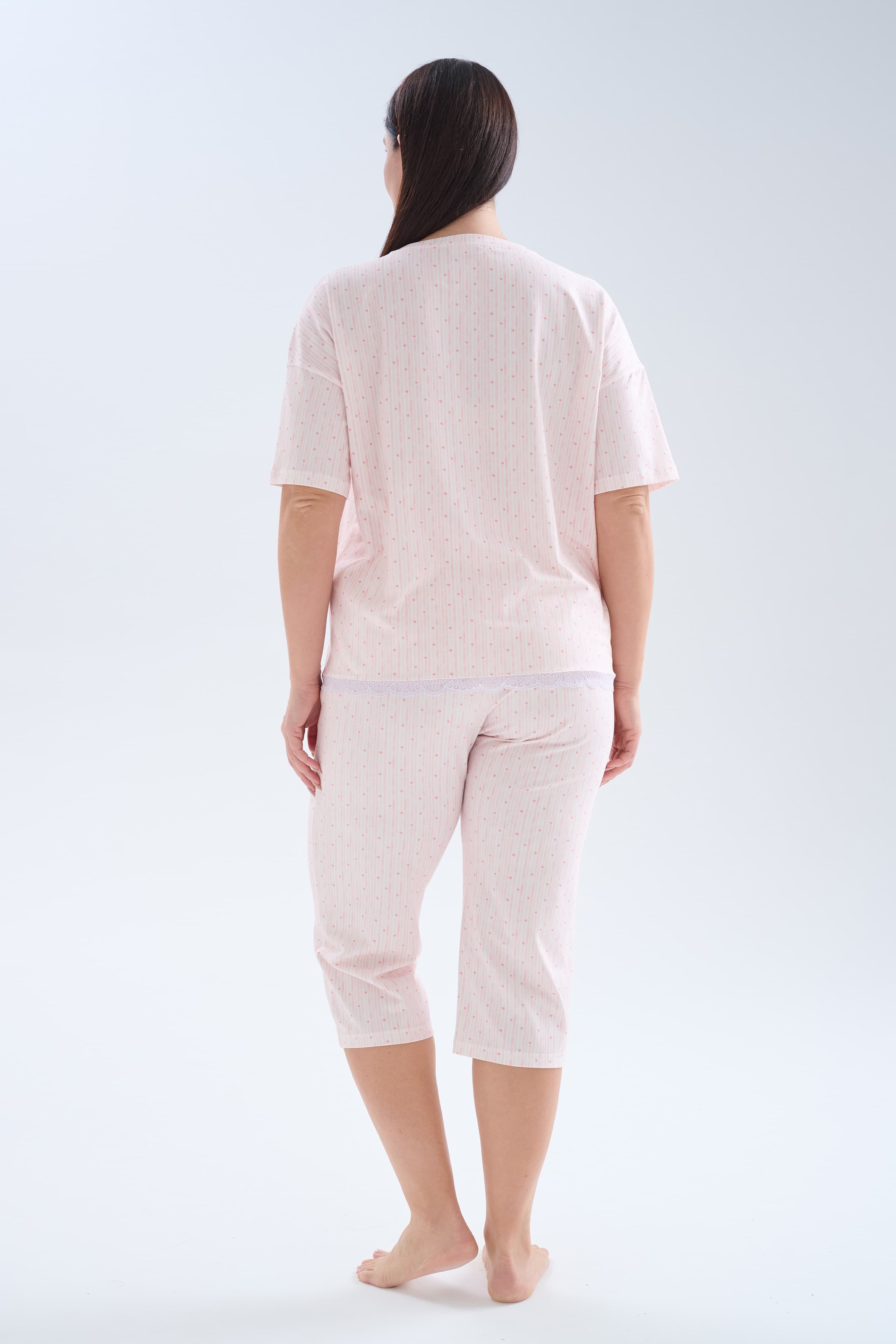 Women's Pink Printed Cotton Pajama Set — view 4