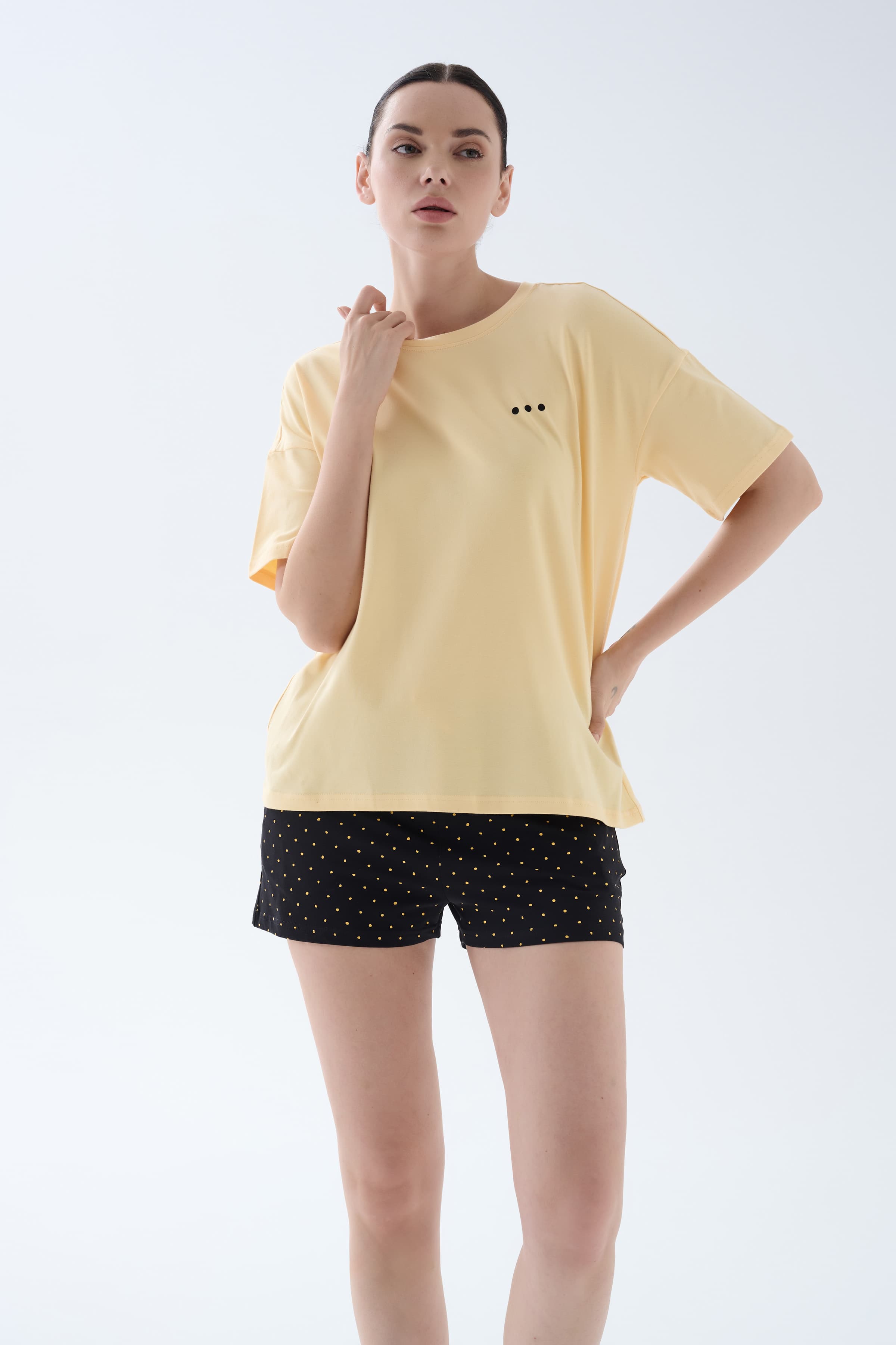 Women's Neutral Cotton Pajama Top — view 2